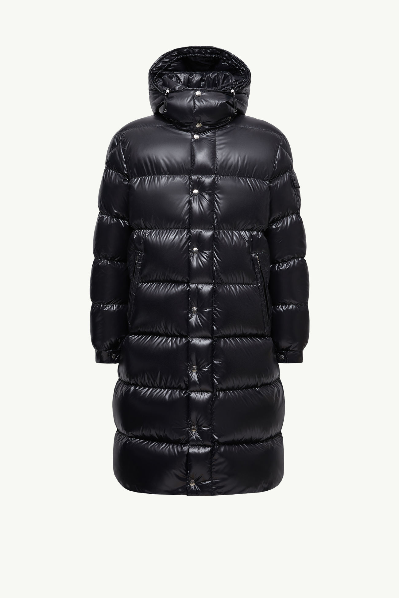 Hanoverian quadratisch gesteppte lange Daunenjacke mit Kapuze Herren Schwarz Moncler 2