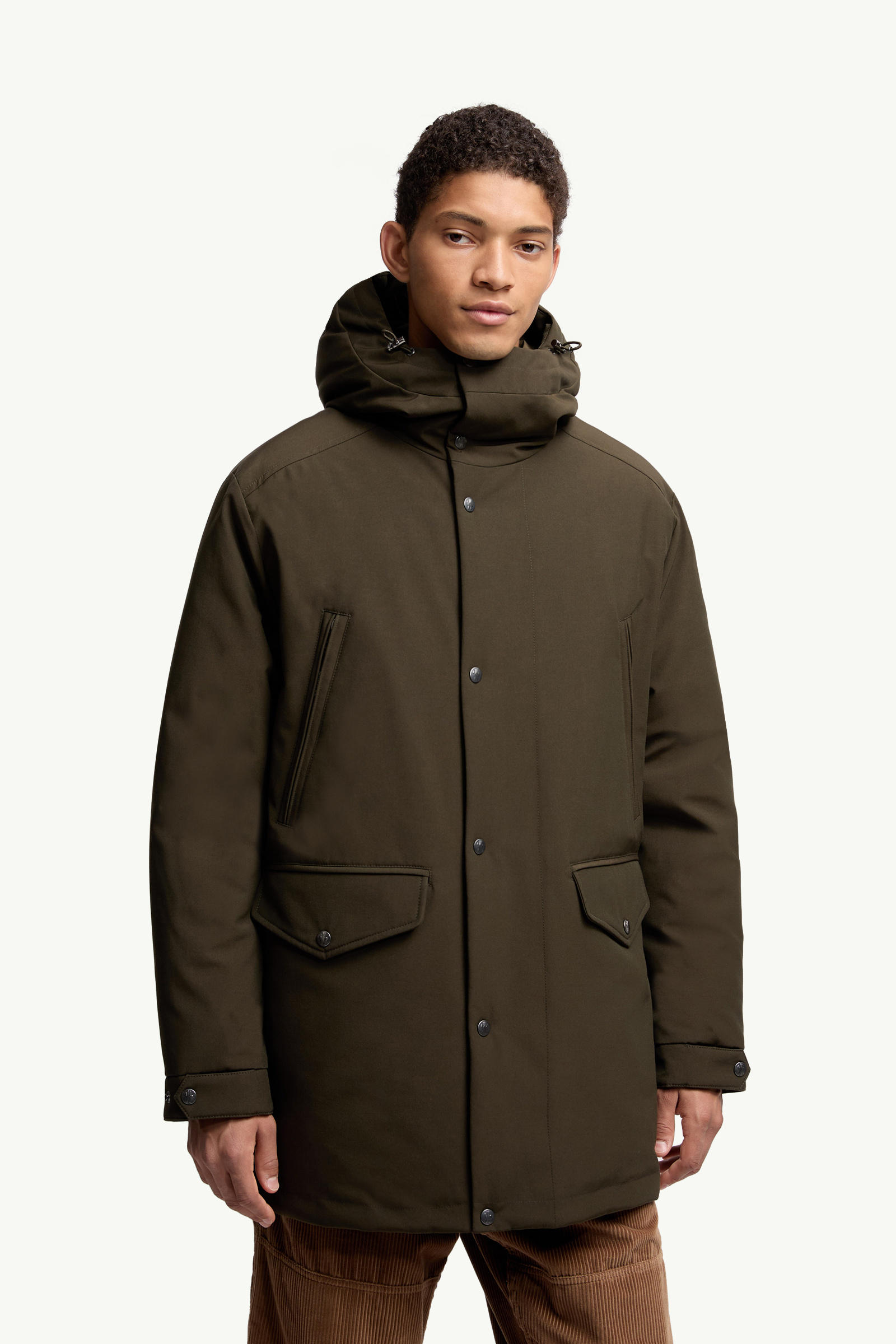 Livradois Hooded Short Down Jacket Men Dark Green Moncler 3