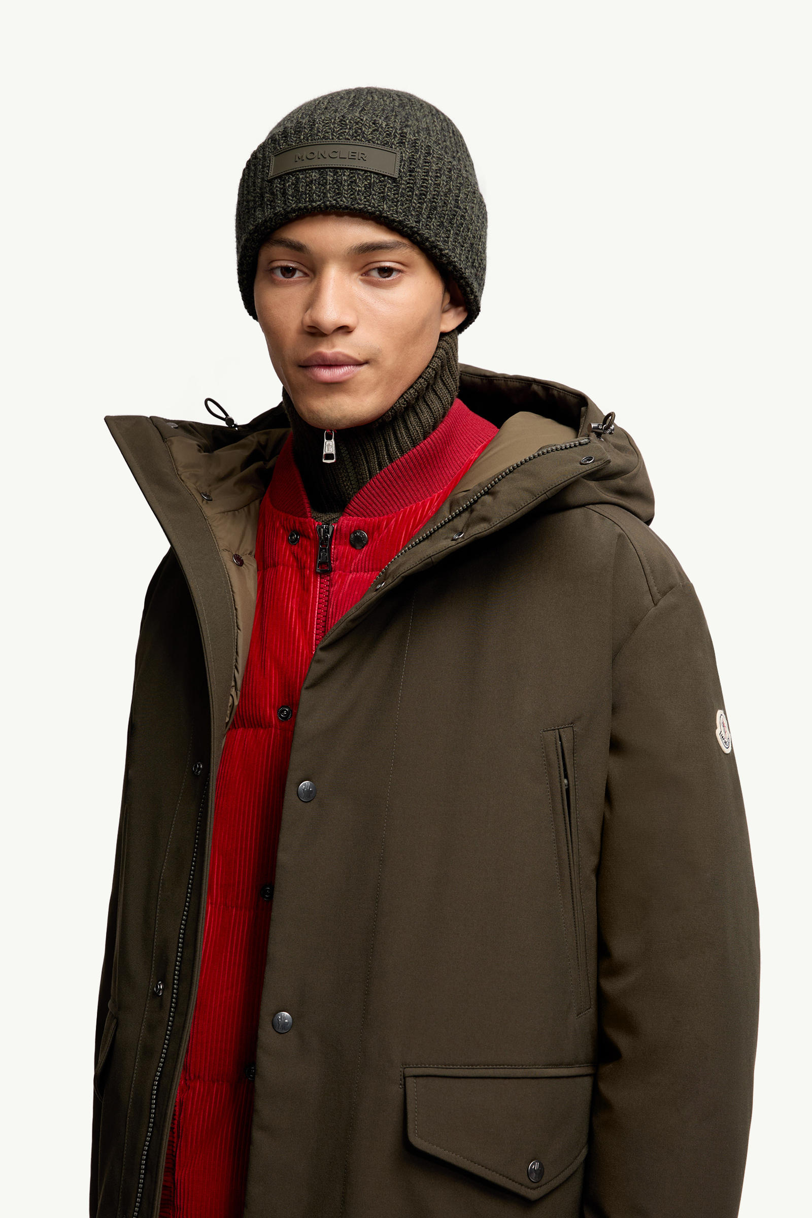 Livradois Hooded Short Down Jacket Men Dark Green Moncler 5