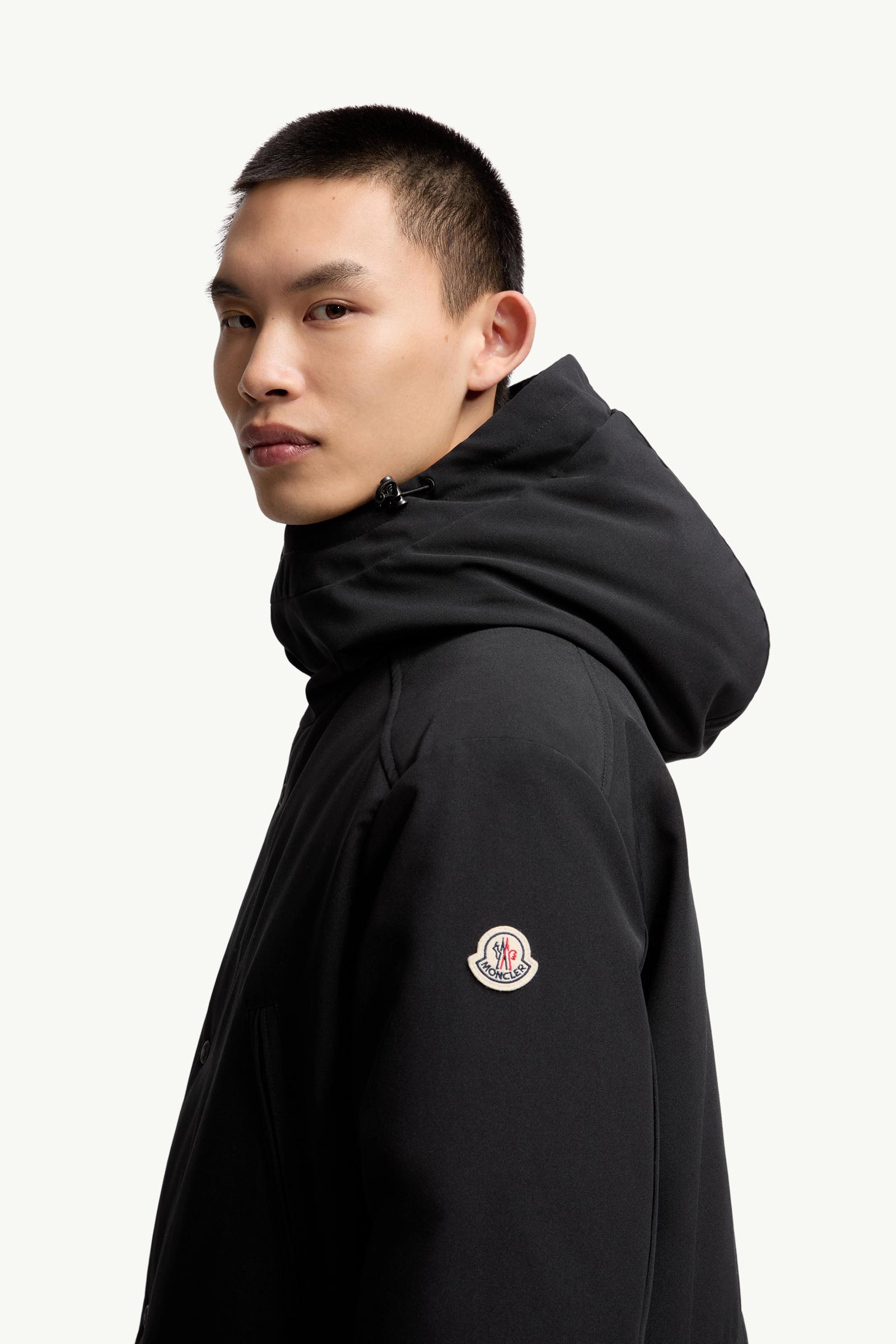 メンズ　長袖　ブラックフード取り外し可能 ダウンジャケット　By MONCLER ブラック Livradois ショートダウンジャケット : ロングダウン