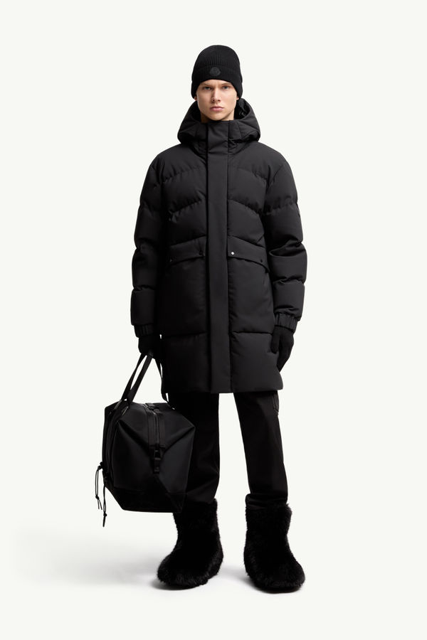 Avioth男士连帽长款羽绒夹克外套 男士 黑色 Moncler 0