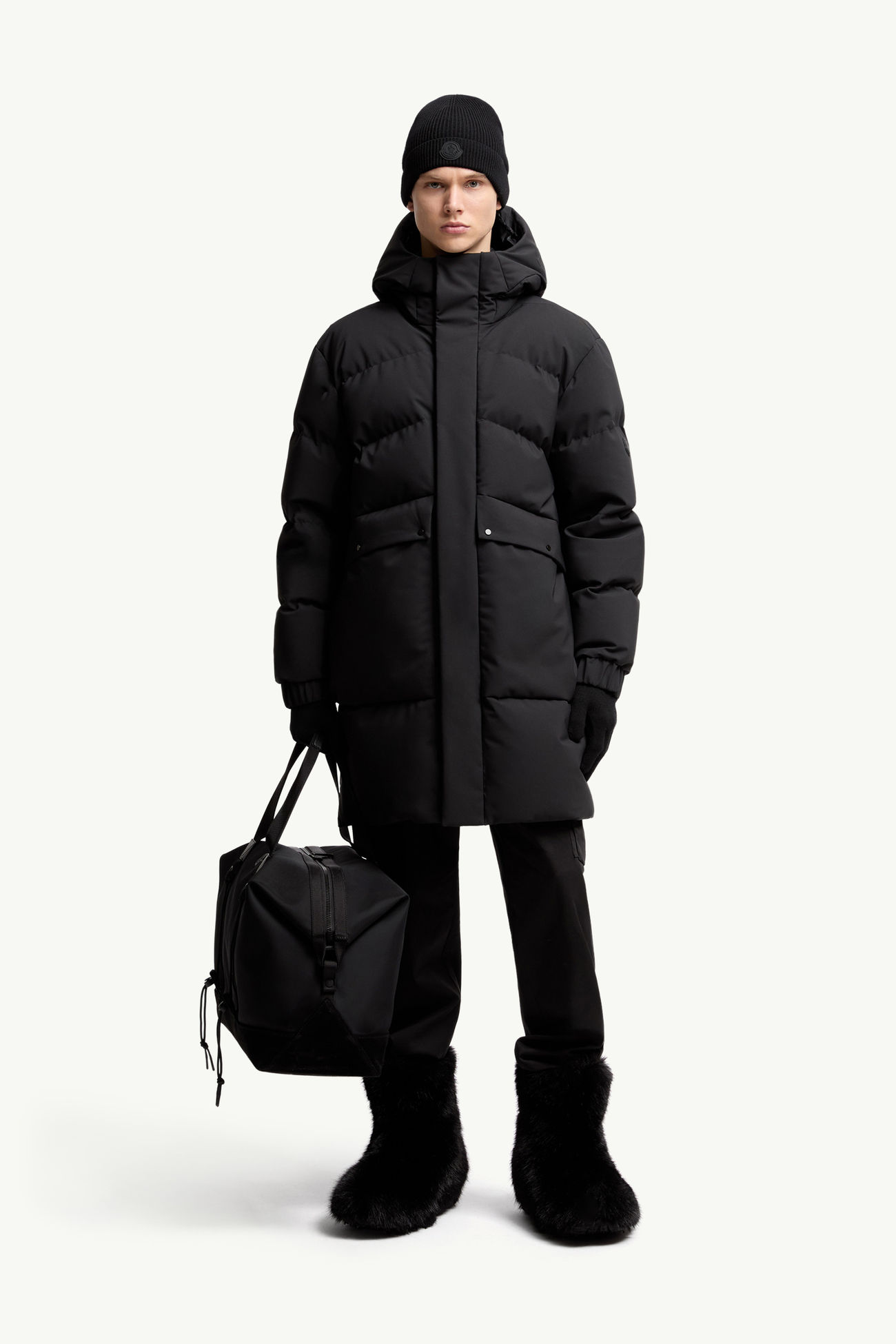 Avioth連帽長身羽絨外套 男士 黑色 Moncler 0