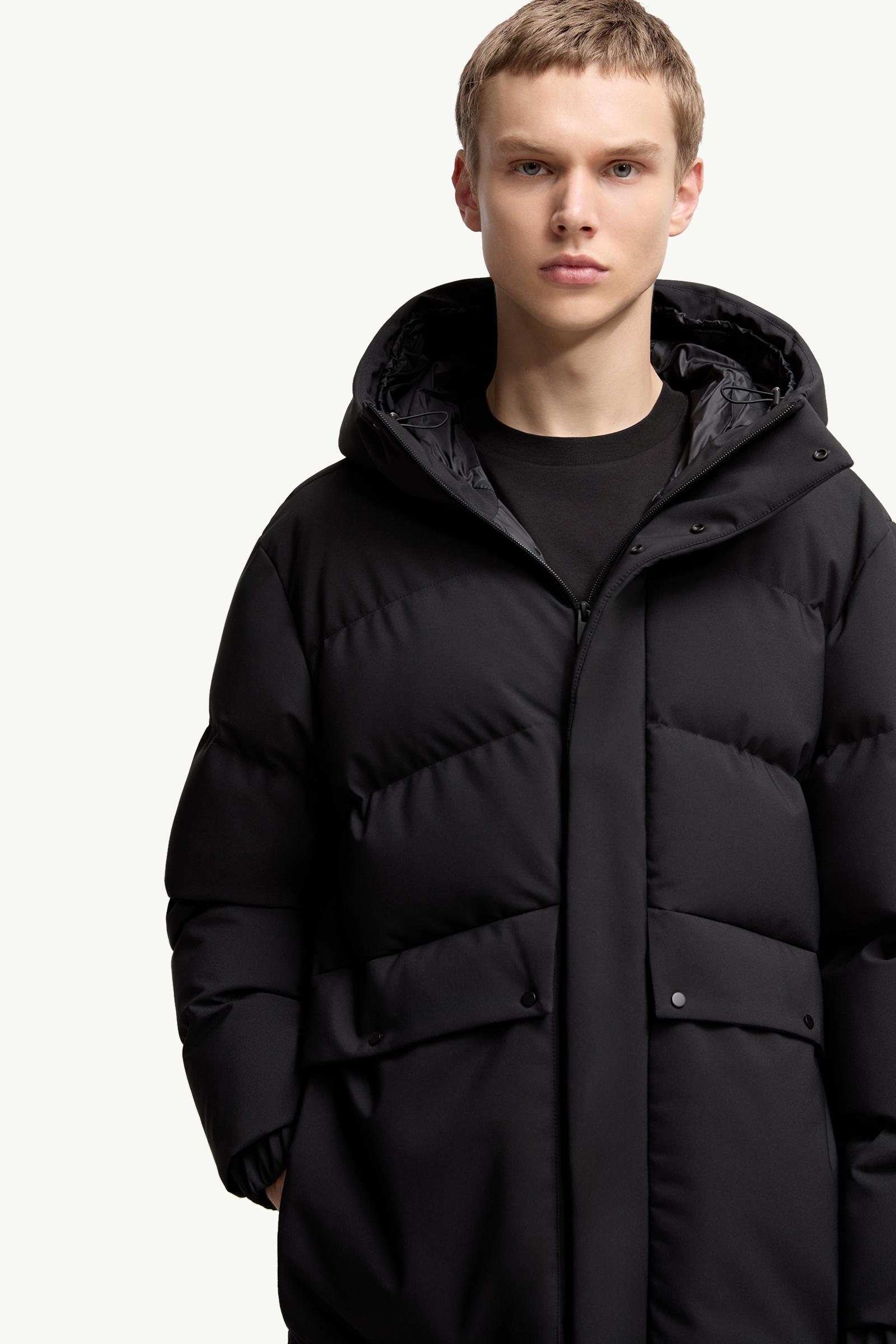 Black Avioth Hooded Long Down Jacket - Long Down Jackets for Men