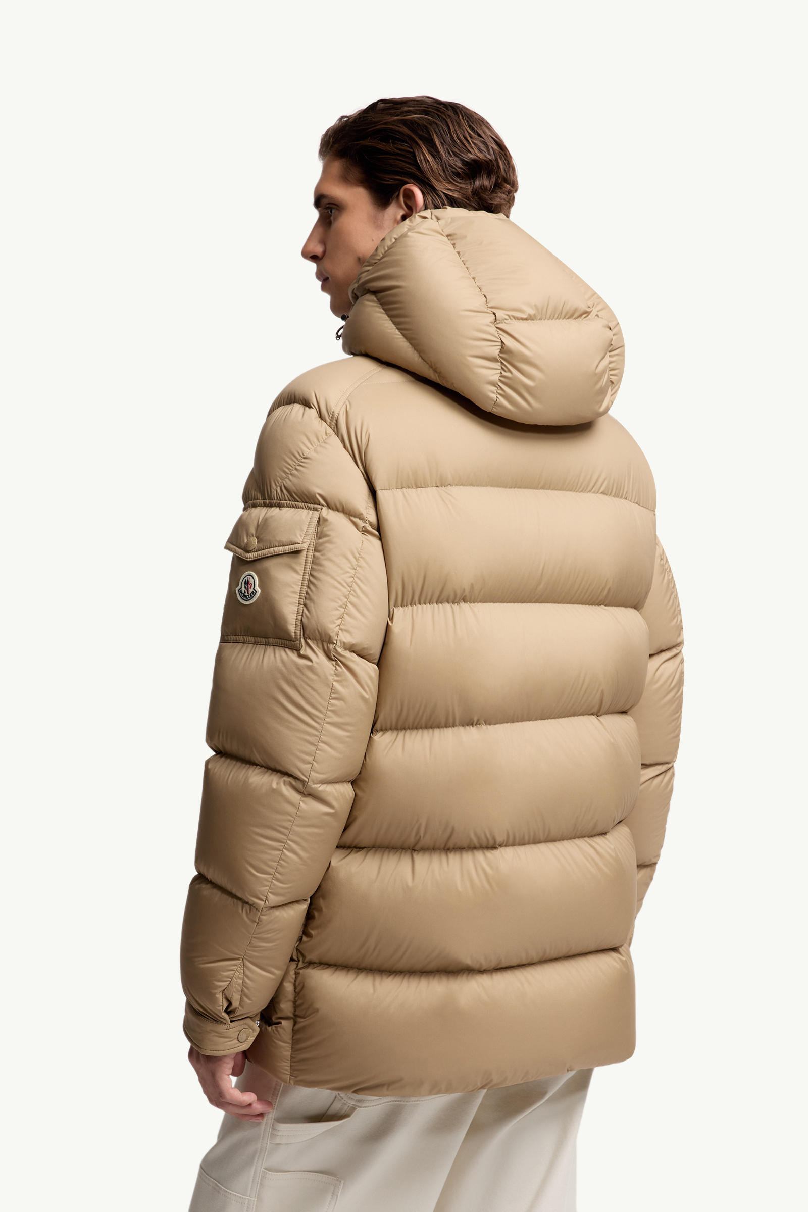 Bretagne Hooded Short Down Jacket Men Beige Moncler 4