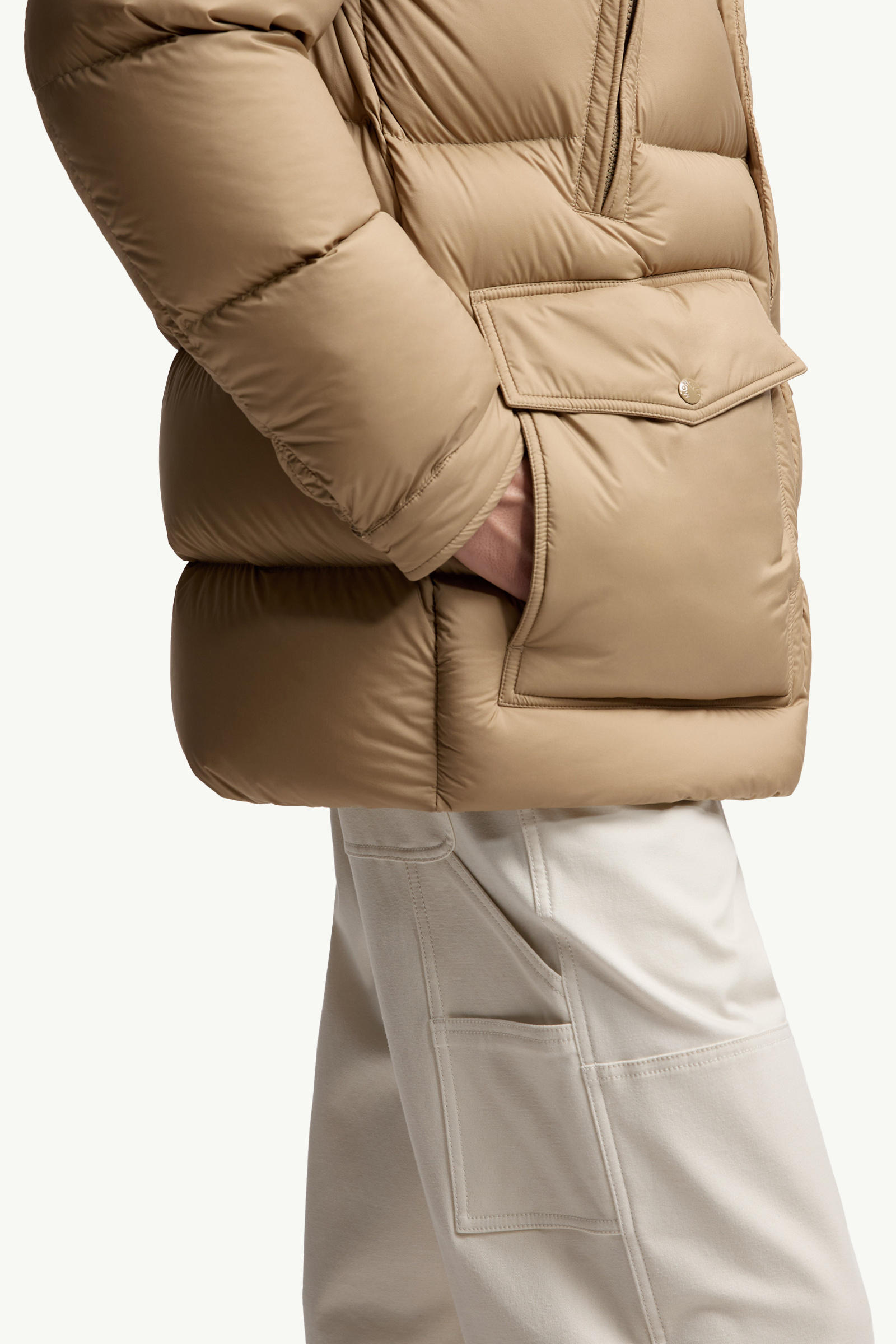 Bretagne Hooded Short Down Jacket Men Beige Moncler 5