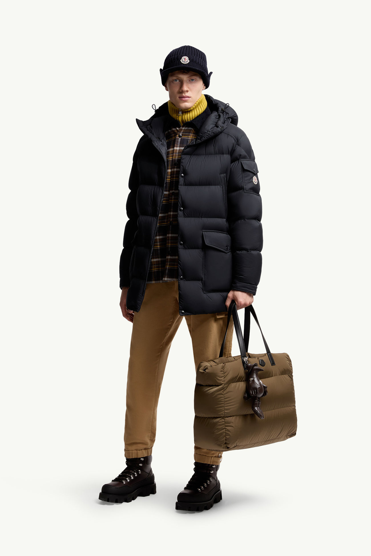 Bretagne Hooded Short Down Jacket Men Navy Blue Moncler 0