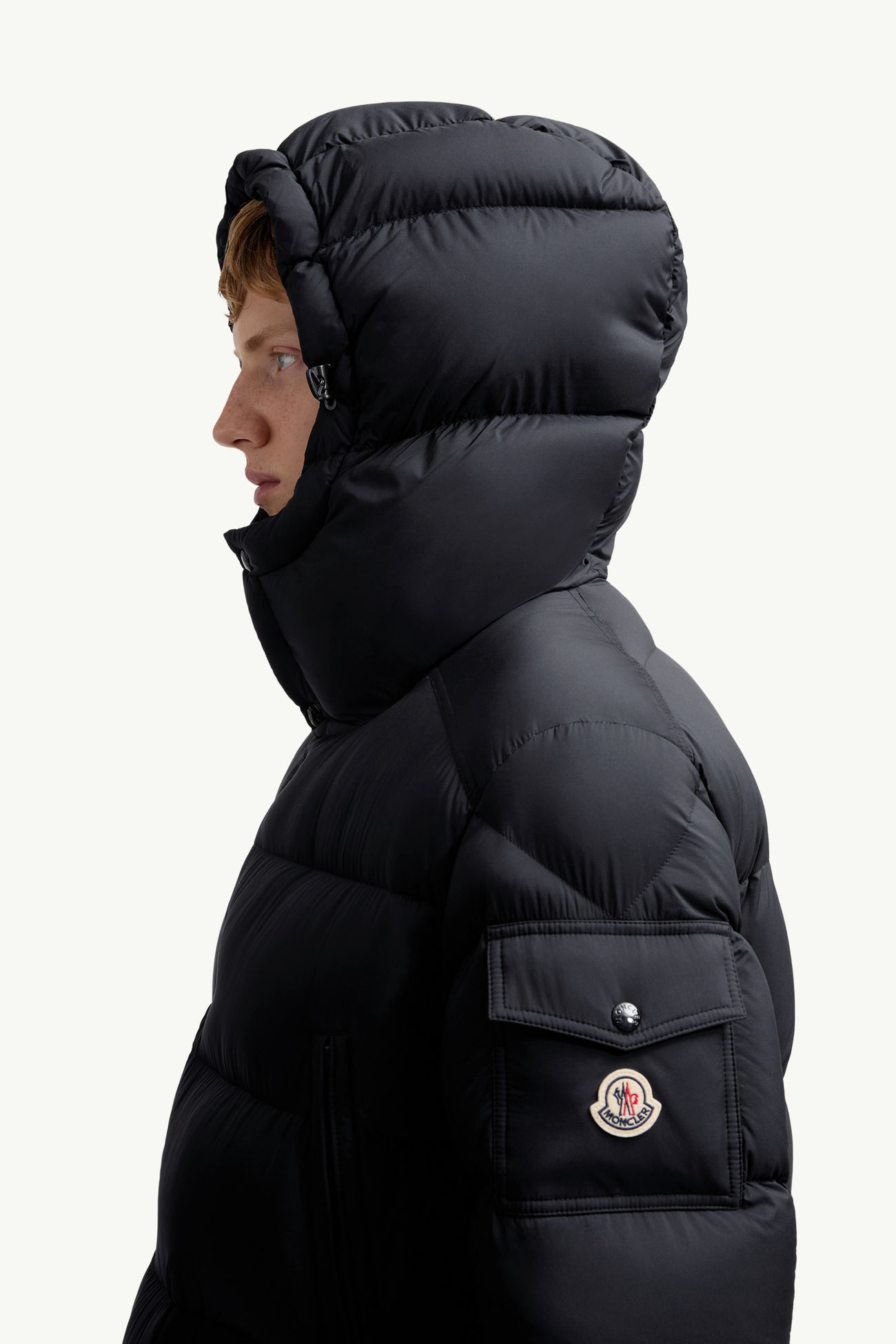 Bretagne Hooded Short Down Jacket Men Navy Blue Moncler 1