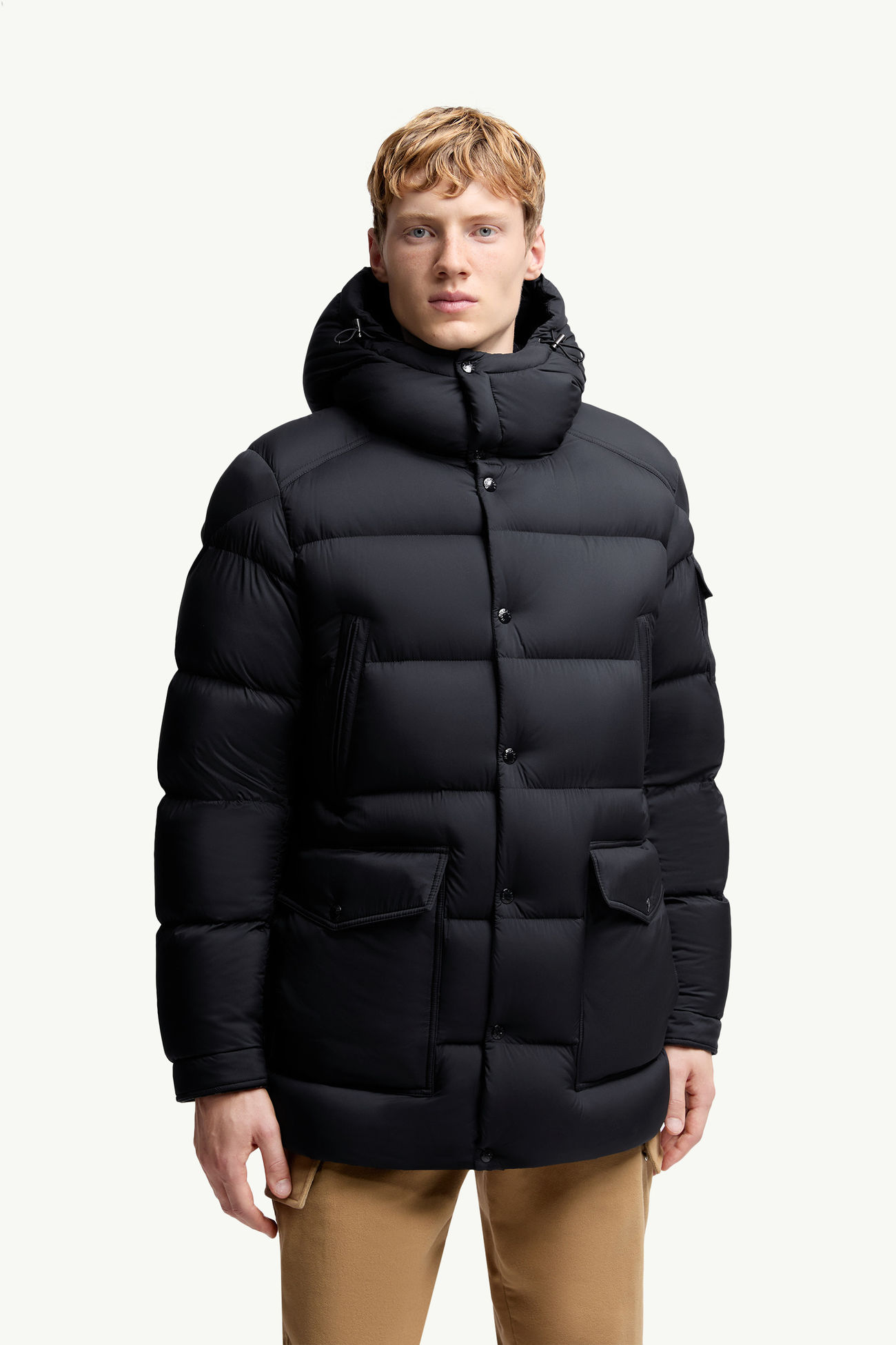 Bretagne Hooded Short Down Jacket Men Navy Blue Moncler 3
