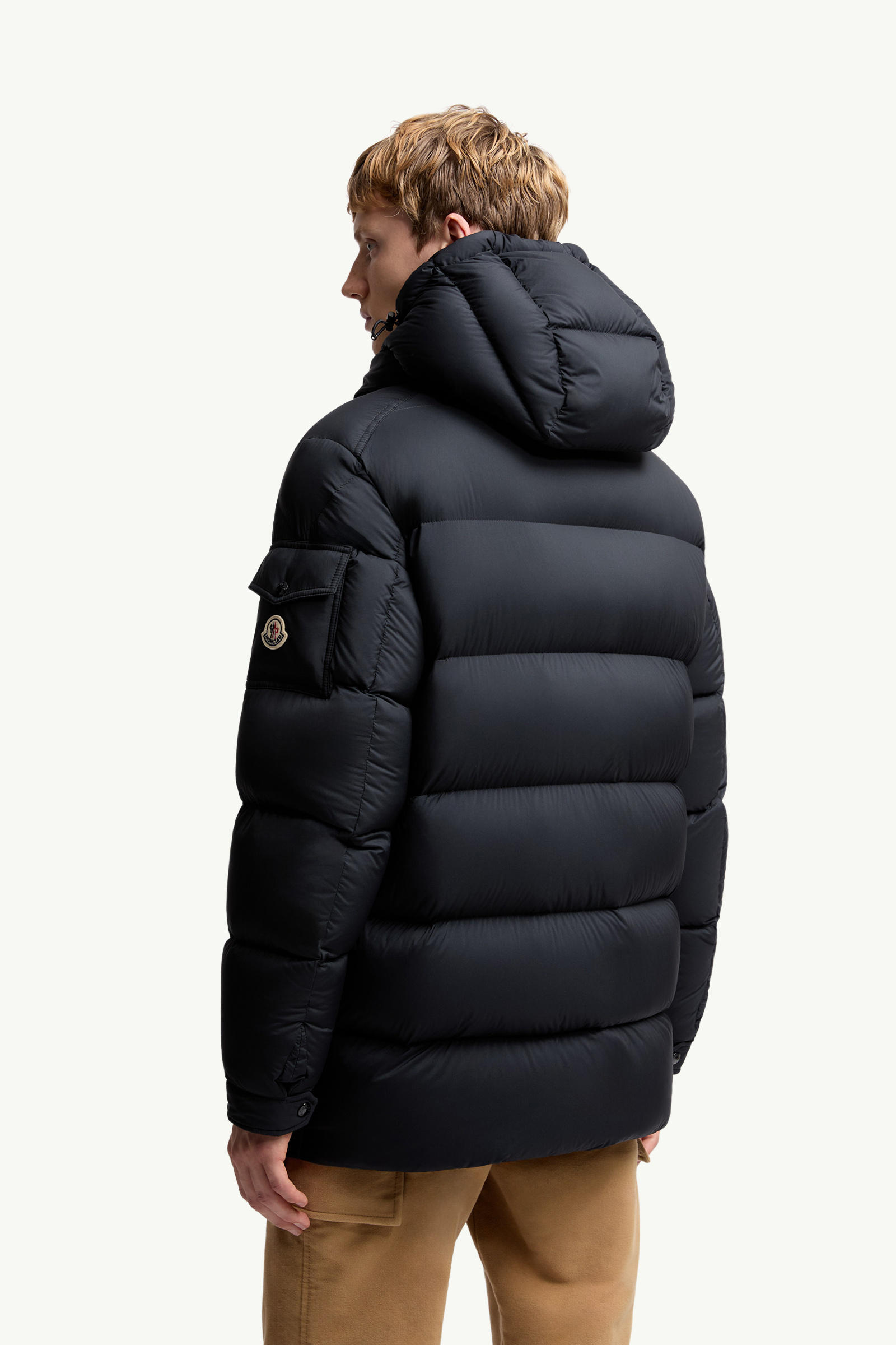 Bretagne Hooded Short Down Jacket Men Navy Blue Moncler 4