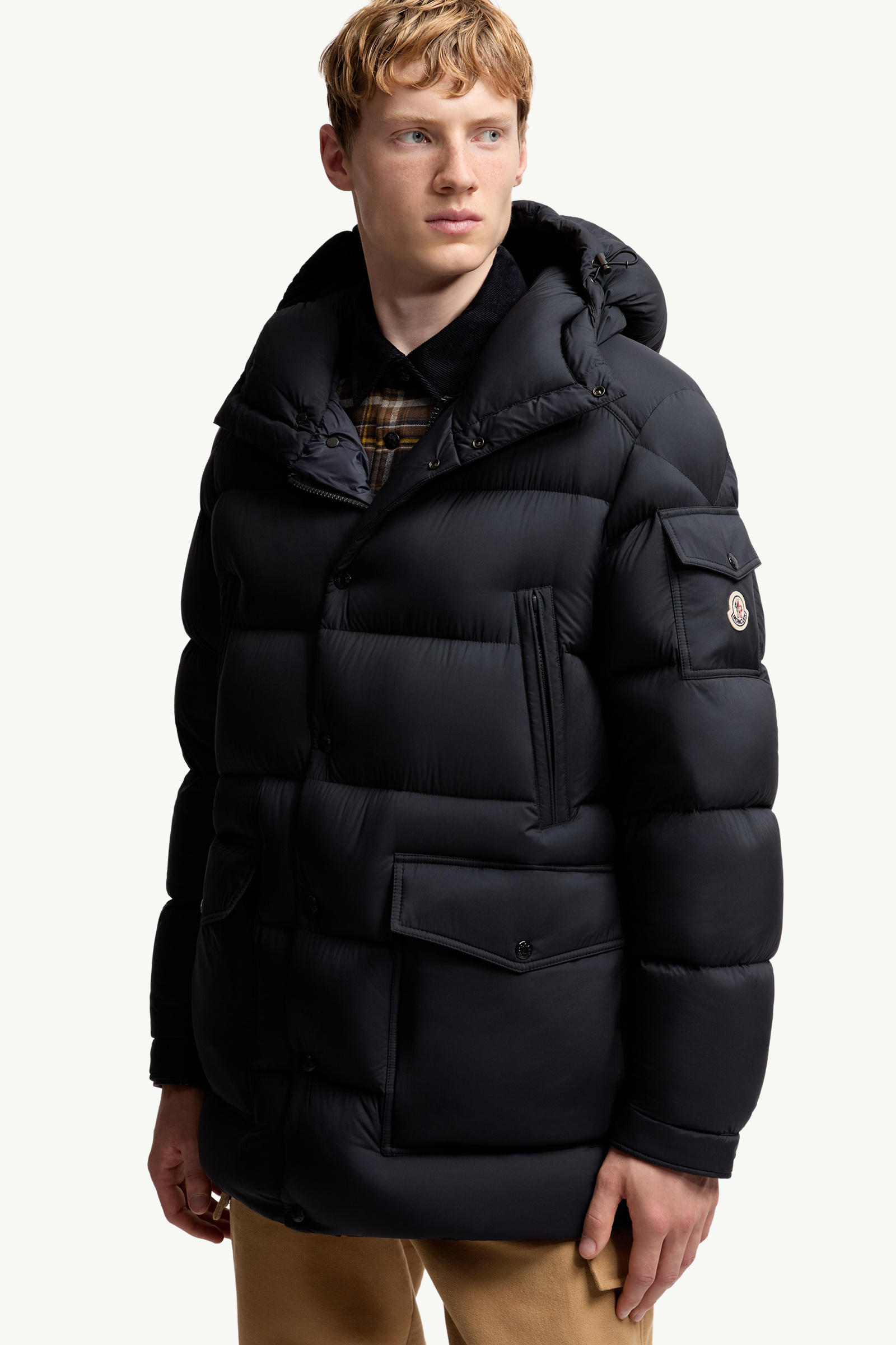 Bretagne Hooded Short Down Jacket Men Navy Blue Moncler 5