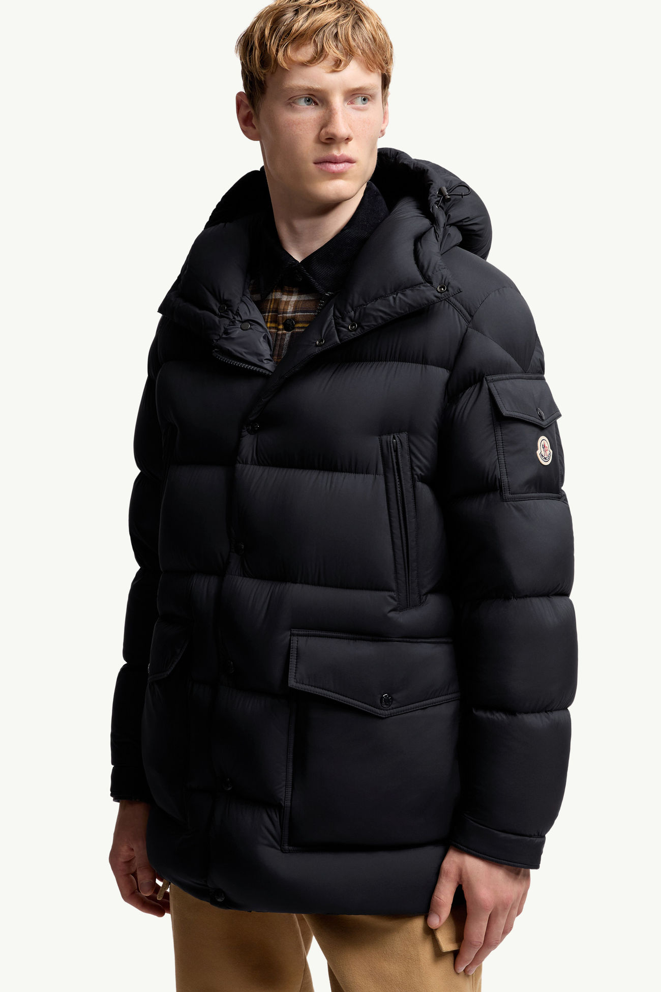 Bretagne Hooded Short Down Jacket Men Navy Blue Moncler 5