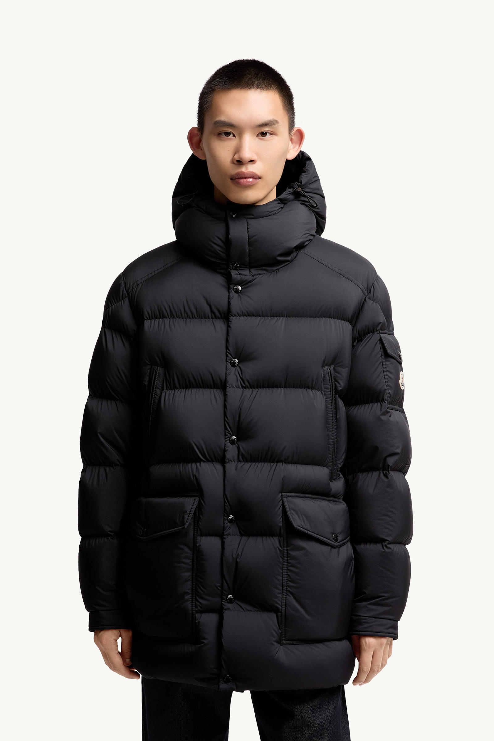Bretagne Hooded Short Down Jacket Men Black Moncler 3