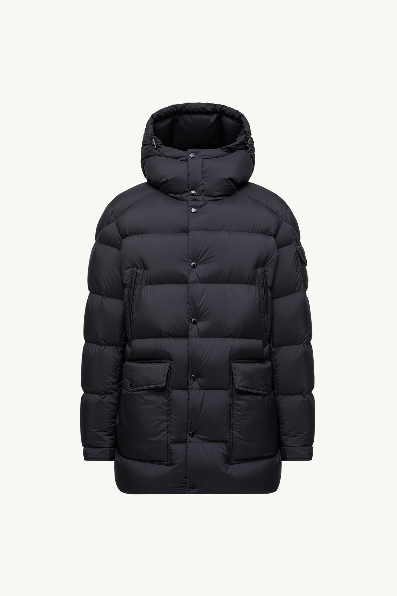 Bretagne女士中长款连帽羽绒夹克外套 男士 黑色 Moncler 2