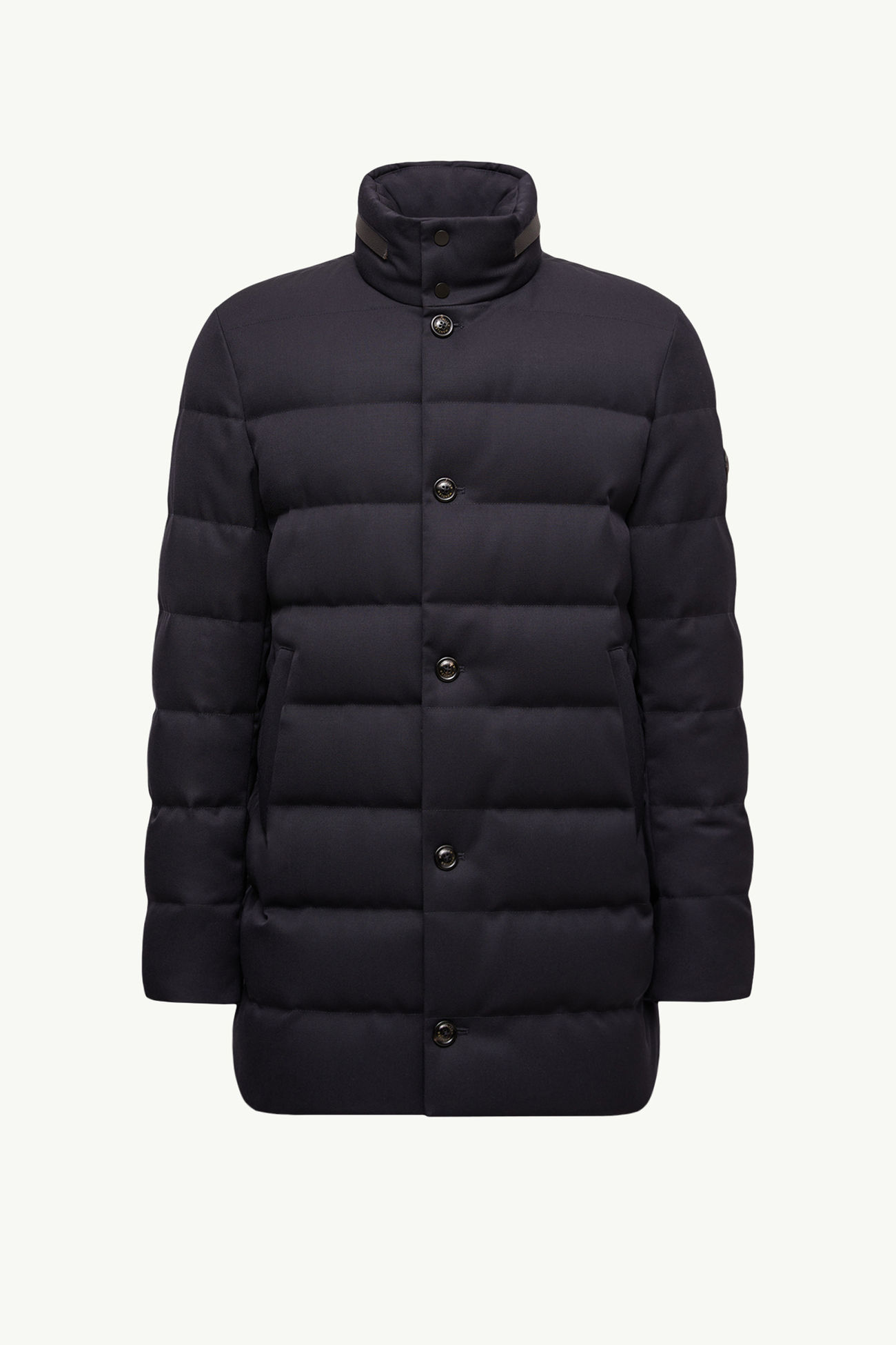Plumífero largo con capucha Vallonpierre Hombre Azul Noche Moncler 2