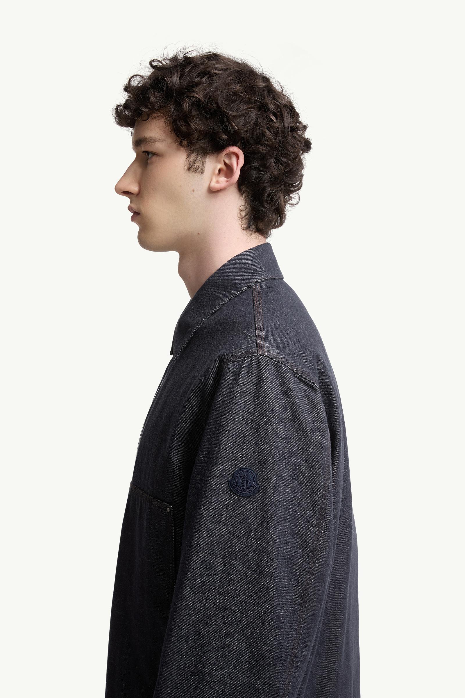 Denim Blue Ormoy Denim Down Shirt Jacket - Short Down Jackets for