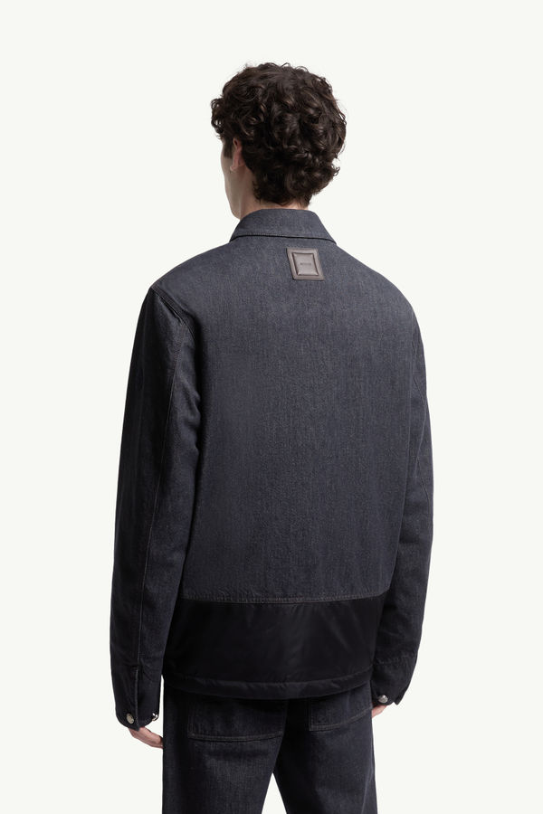 Ormoy Denim Down Shirt Jacket Men Denim Blue Moncler 4