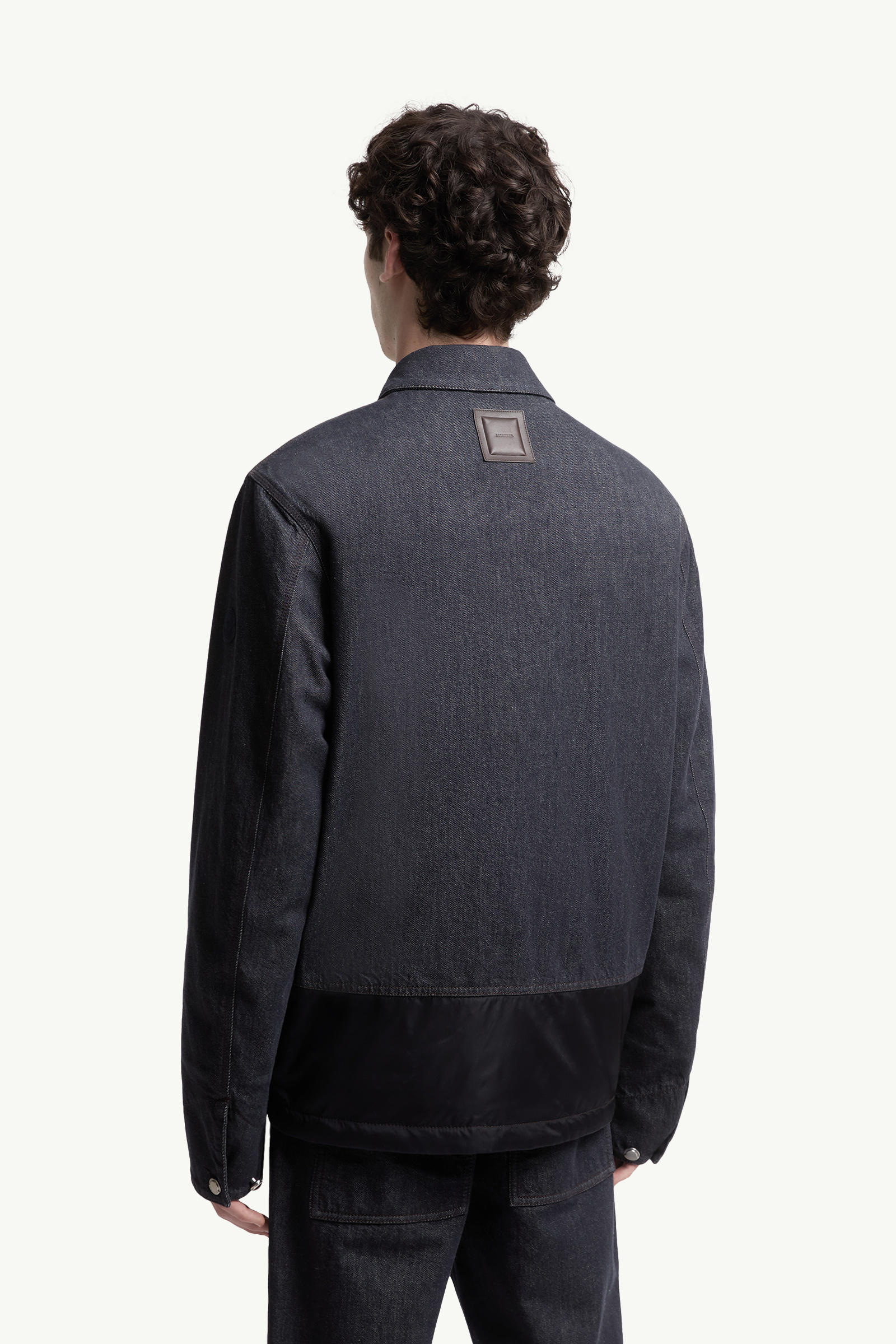 Ormoy Denim Down Shirt Jacket Men Denim Blue Moncler 4