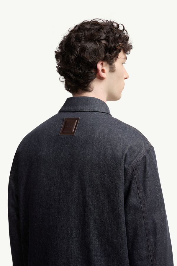 Ormoy Denim Down Shirt Jacket Men Denim Blue Moncler 5