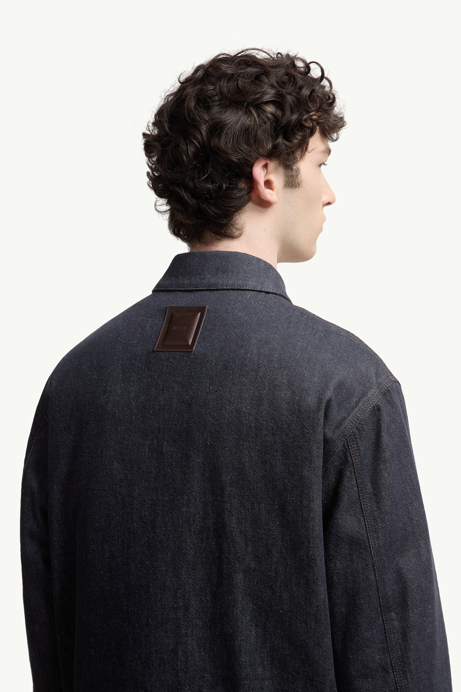 Ormoy Denim Down Shirt Jacket Men Denim Blue Moncler 5
