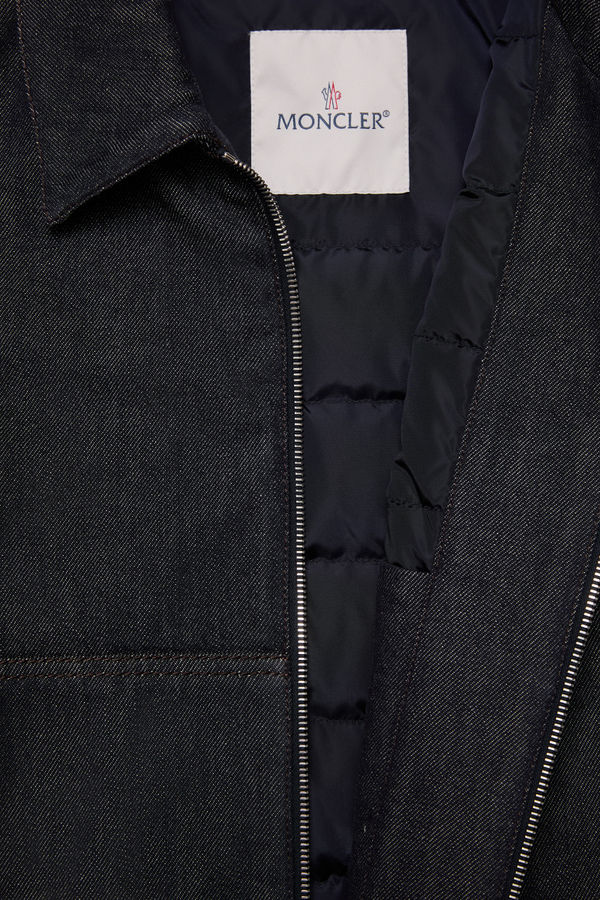 Ormoy Denim Down Shirt Jacket Men Denim Blue Moncler 7
