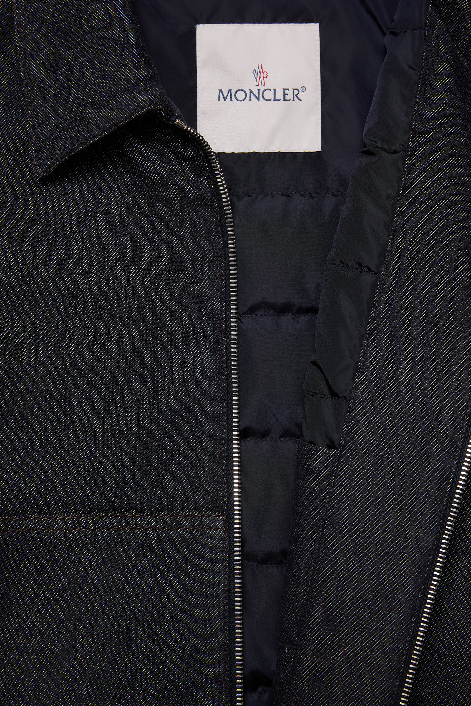 Ormoy Denim Down Shirt Jacket Men Denim Blue Moncler 7