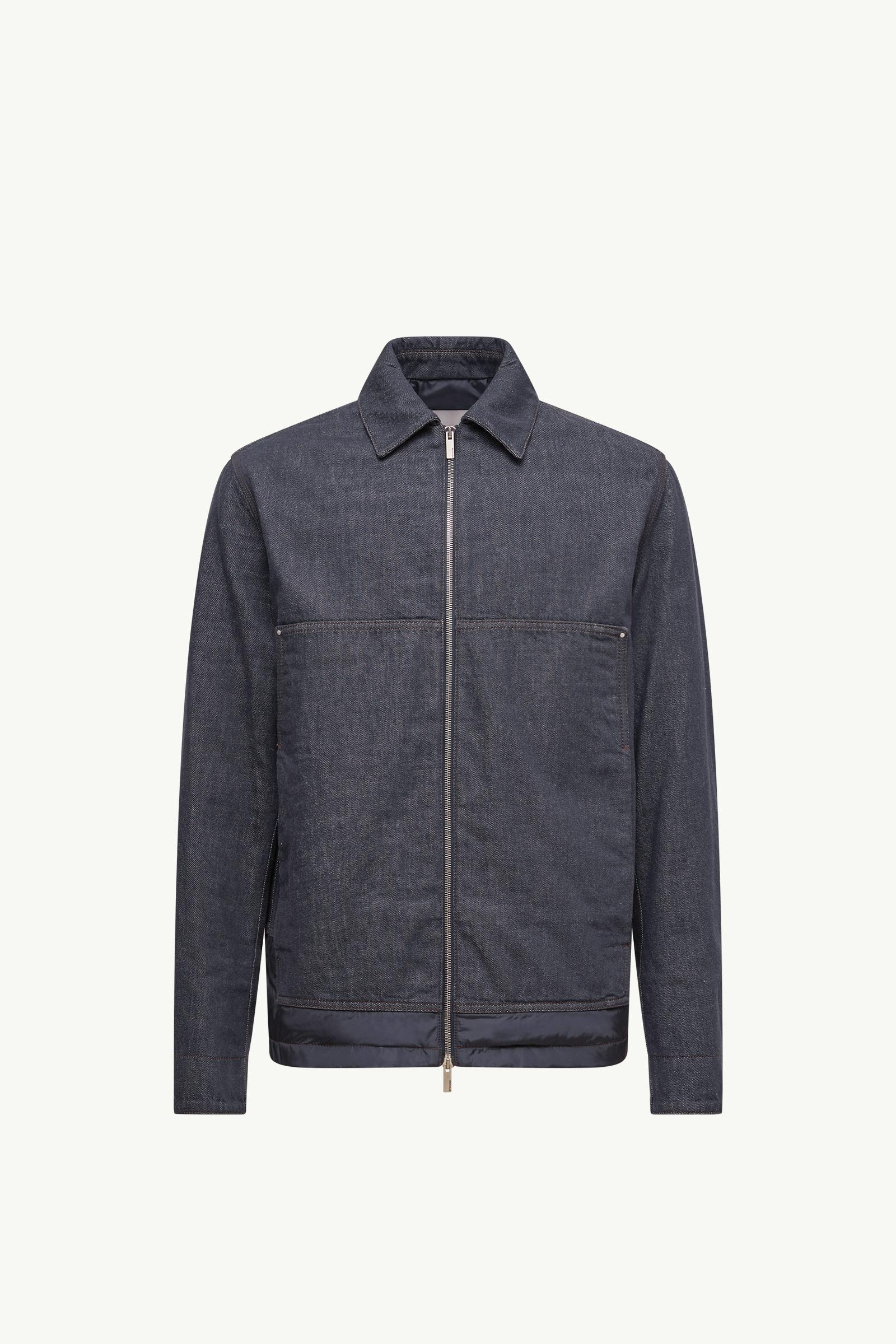 Denim Blue Ormoy Denim Down Shirt Jacket - Short Down Jackets for