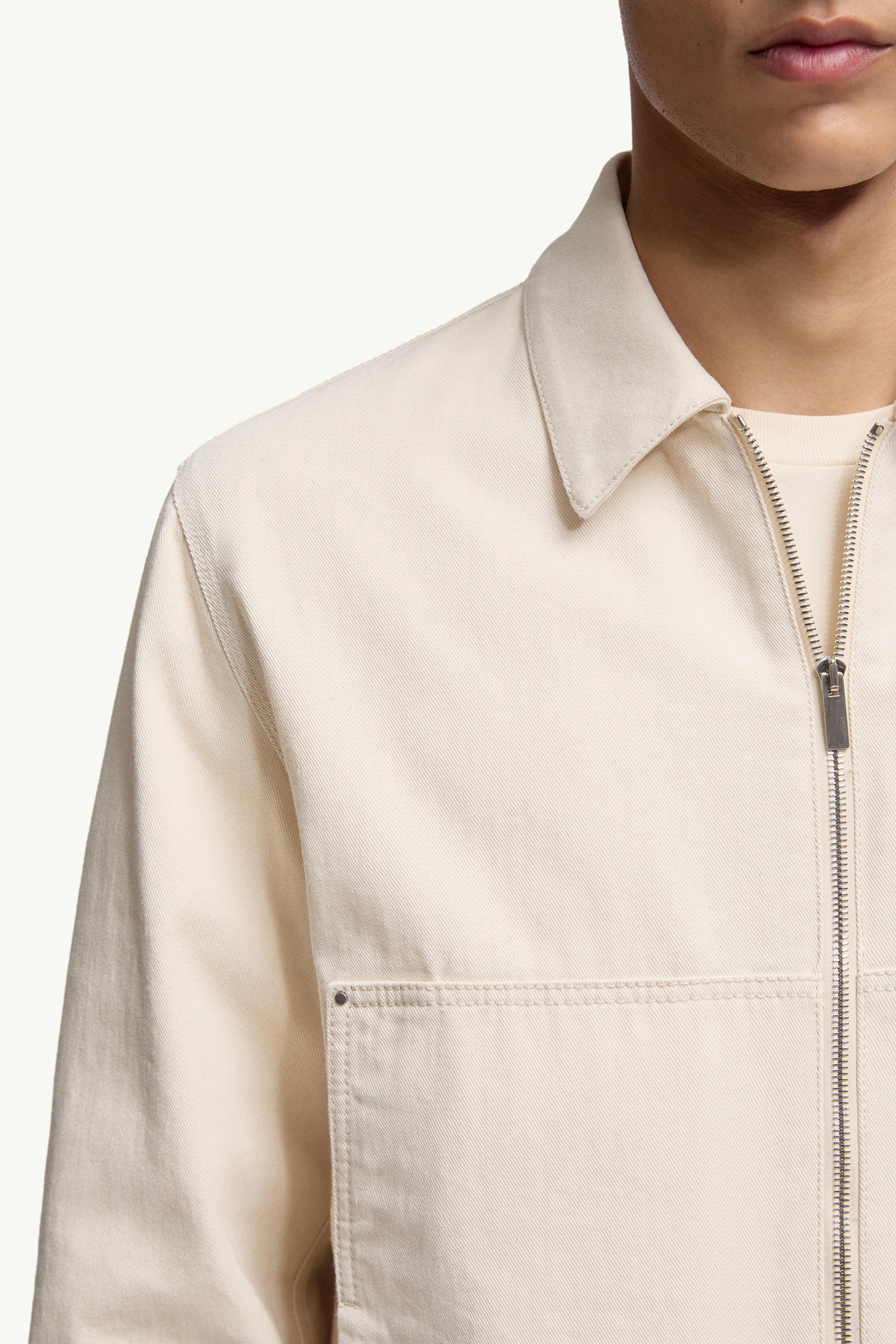 Ormoy Denim Down Shirt Jacket Men White Ivory Moncler 6