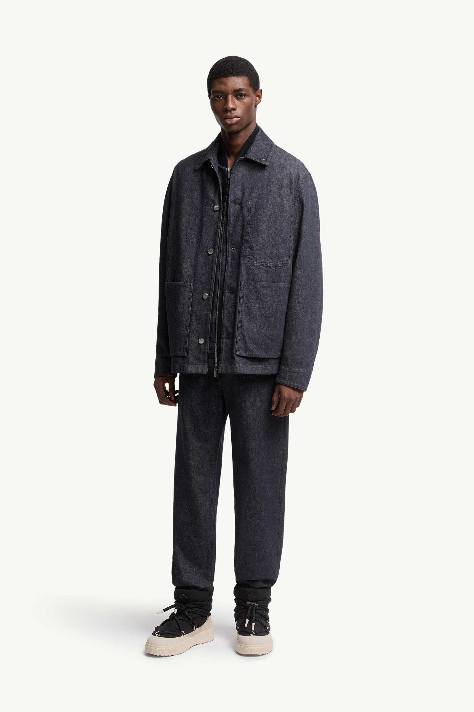Forets 3-in-1 Denim Down Shirt Jacket Men Denim Blue Moncler 0