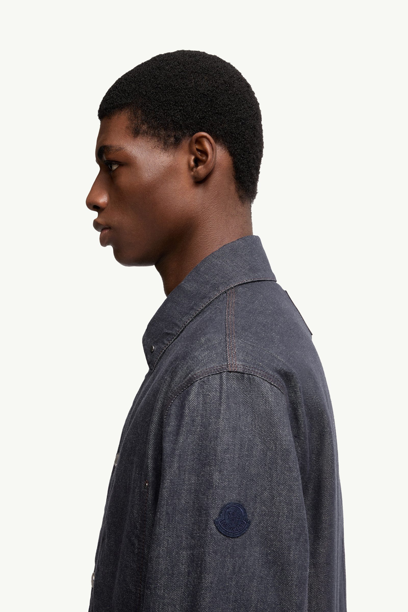 Forets 3-in-1 Denim Down Shirt Jacket Men Denim Blue Moncler 1