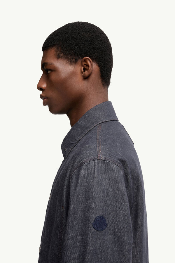 Forets 3-in-1 Denim Down Shirt Jacket Men Denim Blue Moncler 1
