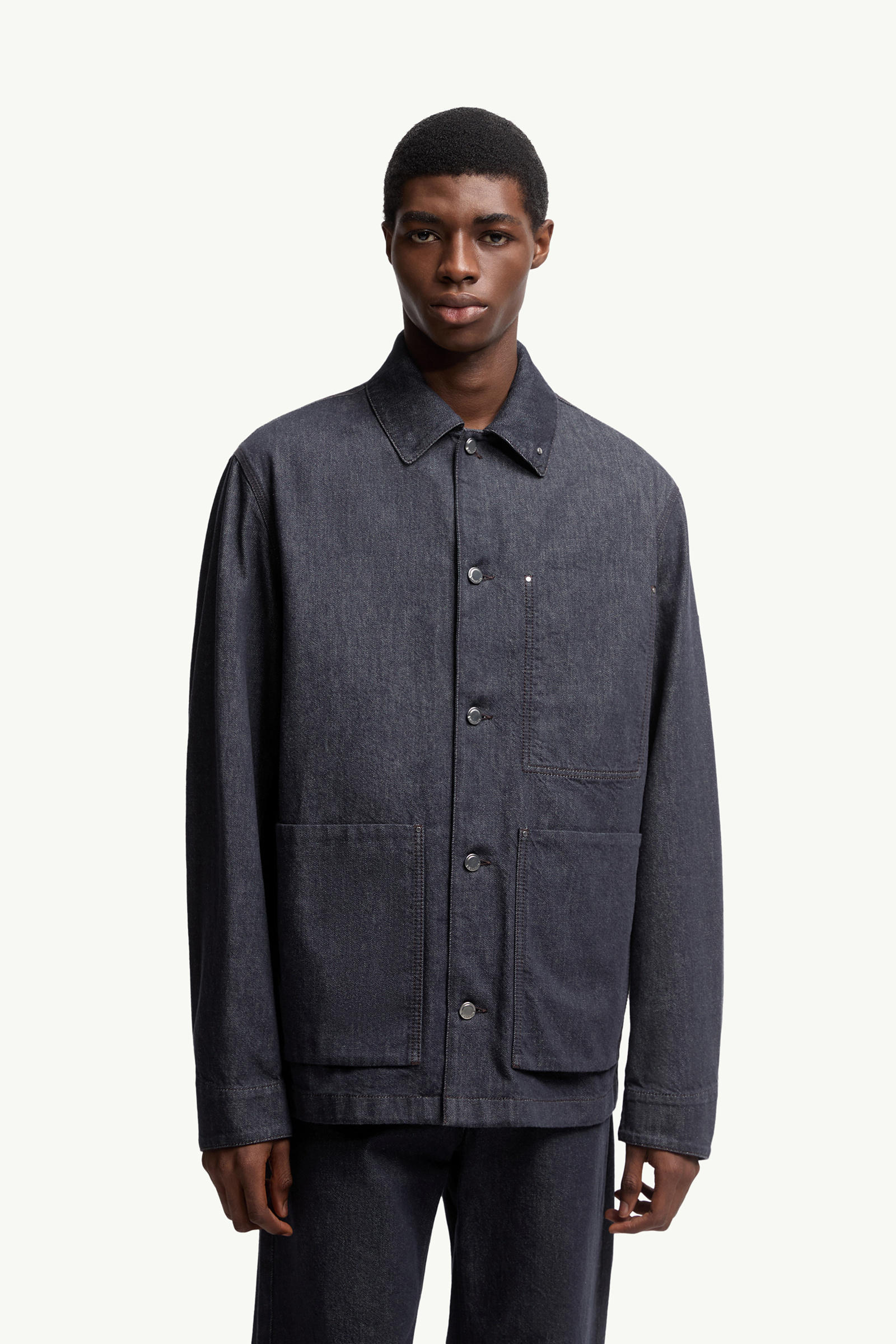 Forets 3-in-1 Denim Down Shirt Jacket Men Denim Blue Moncler 3