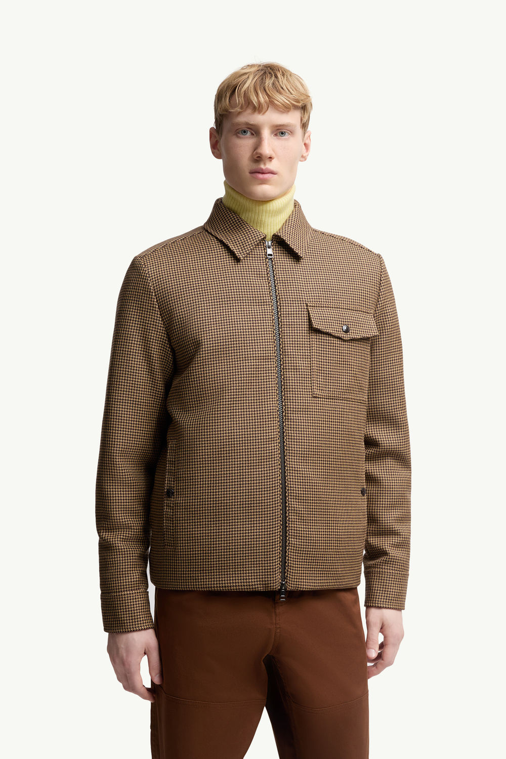 Escaut Wool Down Shirt Jacket Men Brown Moncler 3