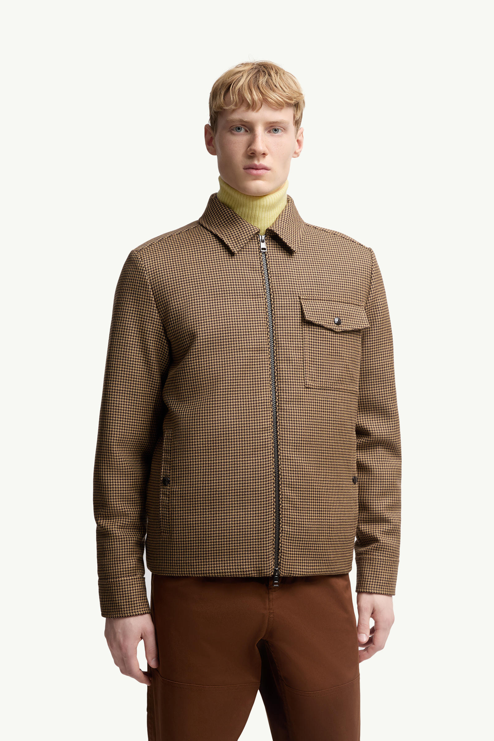 Escaut Wool Down Shirt Jacket Men Brown Moncler 3