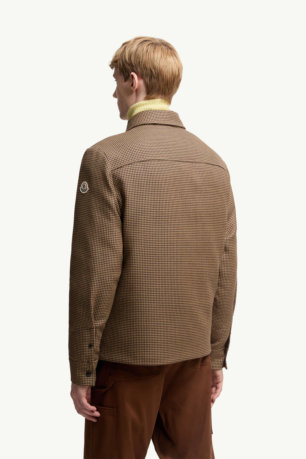 Escaut Wool Down Shirt Jacket Men Brown Moncler 4