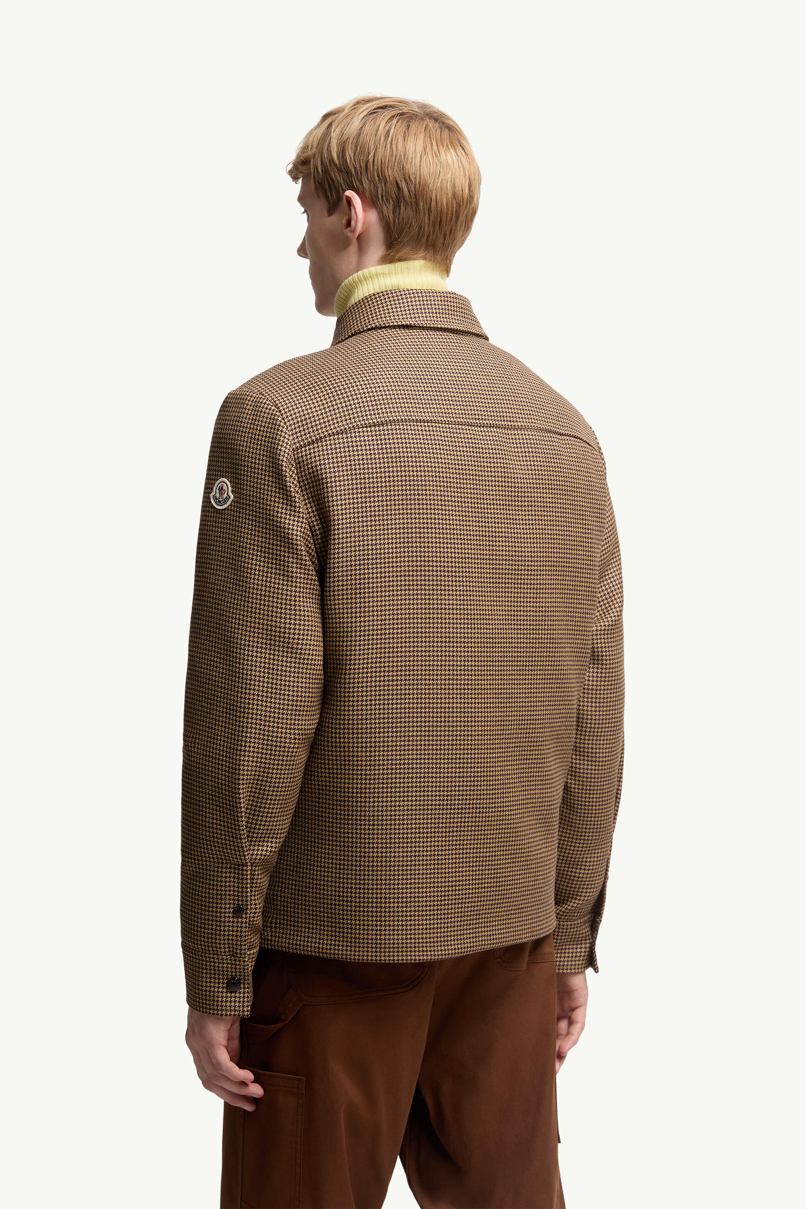 Escaut Wool Down Shirt Jacket Men Brown Moncler 4