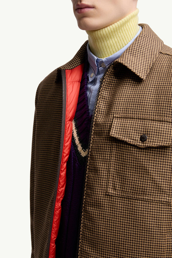 Escaut Wool Down Shirt Jacket Men Brown Moncler 5