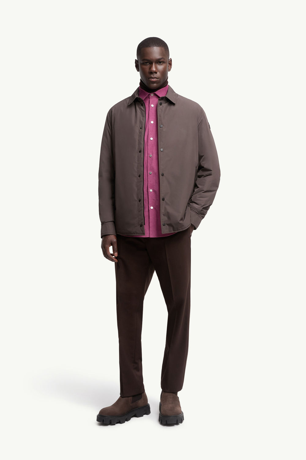 Gascogne  Down Shirt Jacket Men Brown Moncler 0