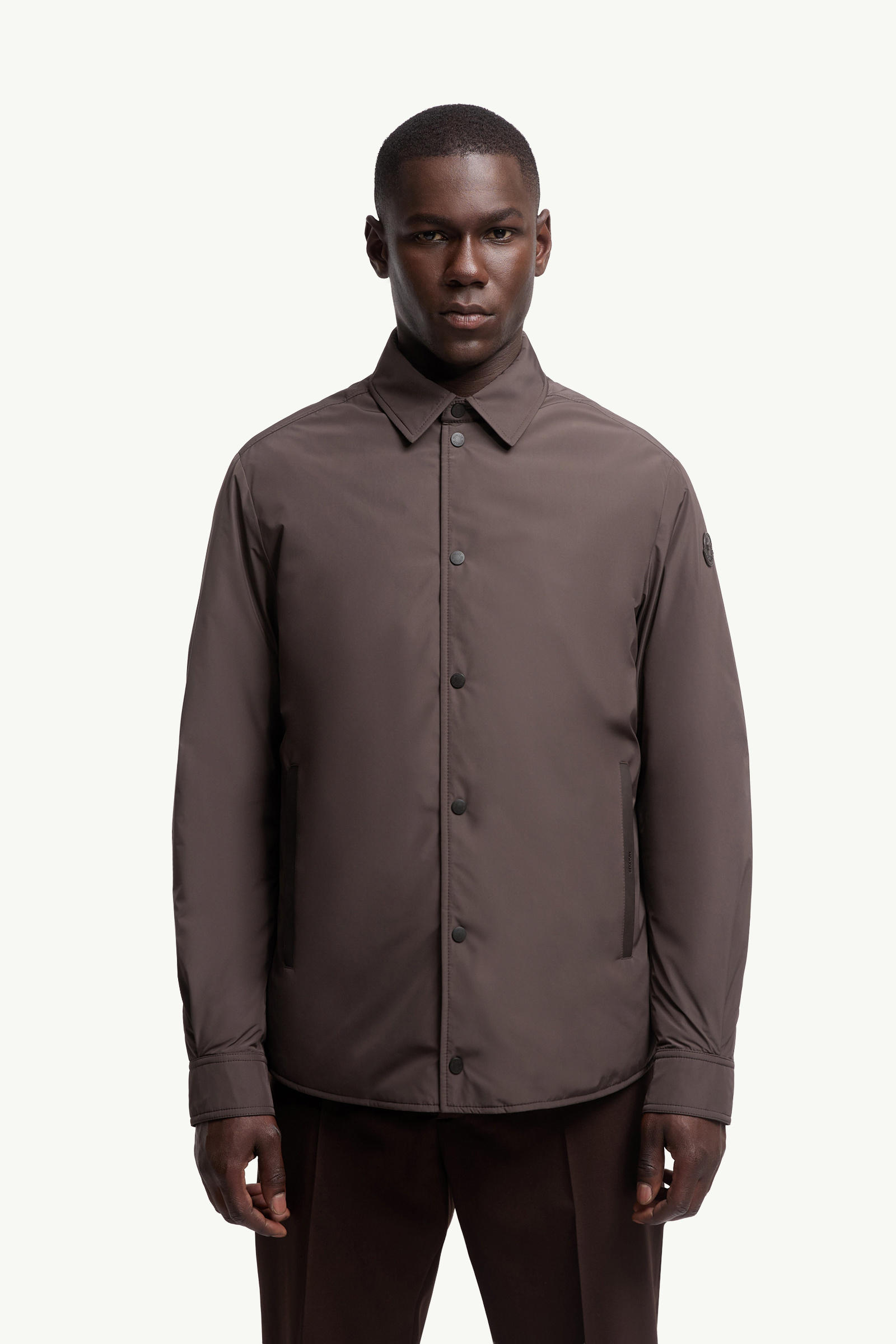 Gascogne Water-Repellent Down Shirt Jacket Men Brown Moncler 3