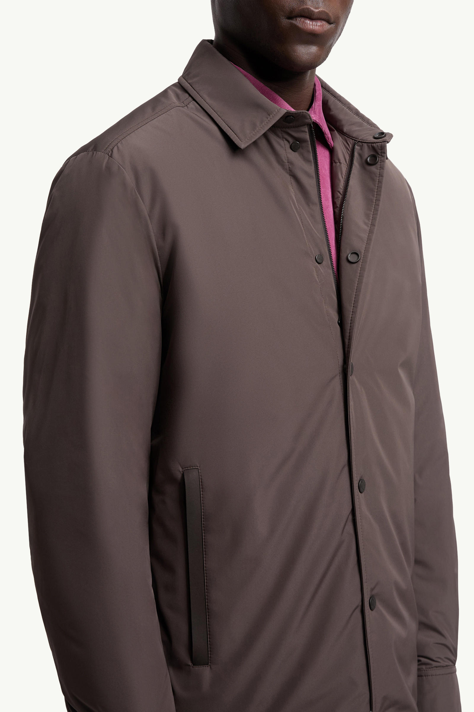 Gascogne Water-Repellent Down Shirt Jacket Men Brown Moncler 5
