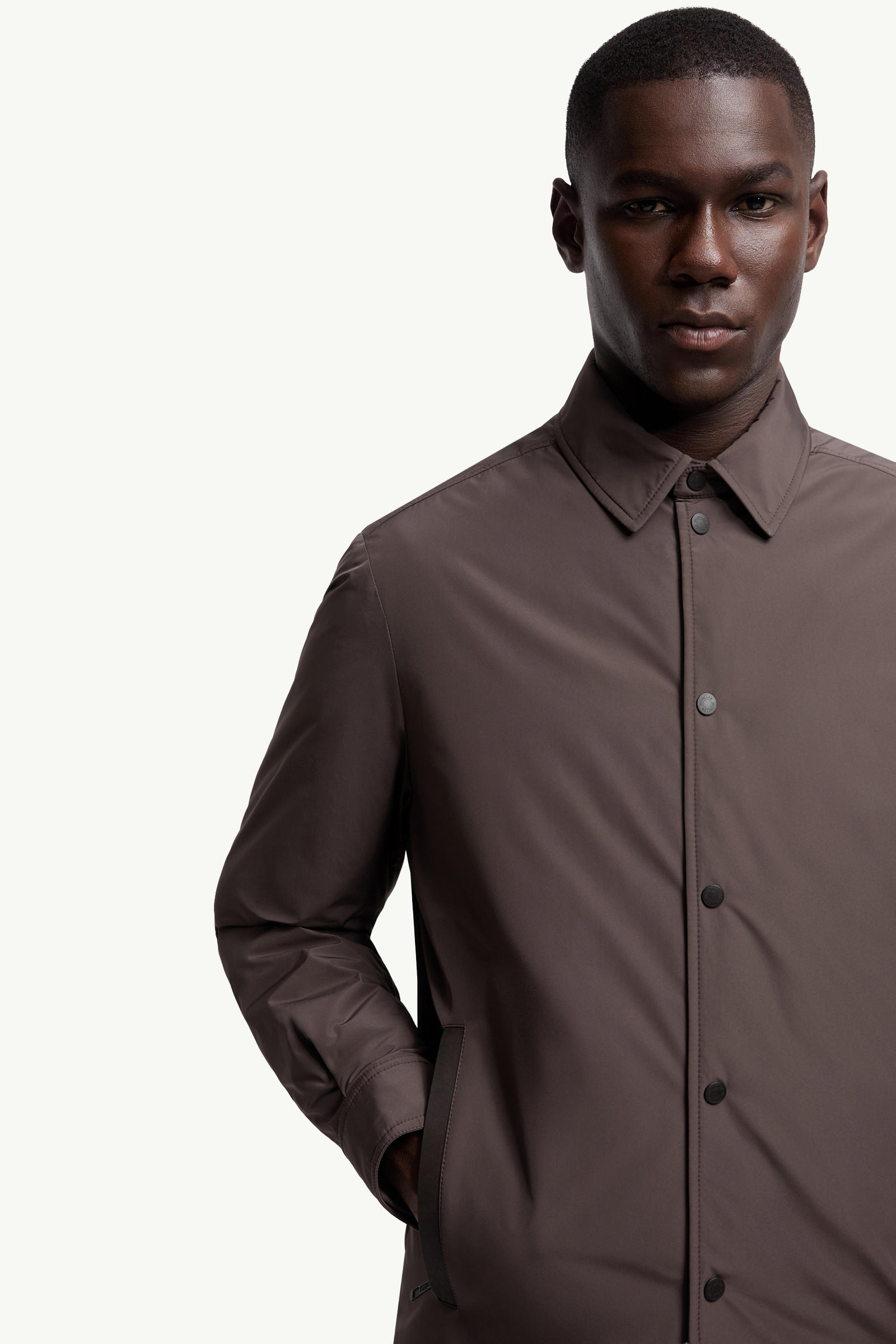 Gascogne Water-Repellent Down Shirt Jacket Men Brown Moncler 6