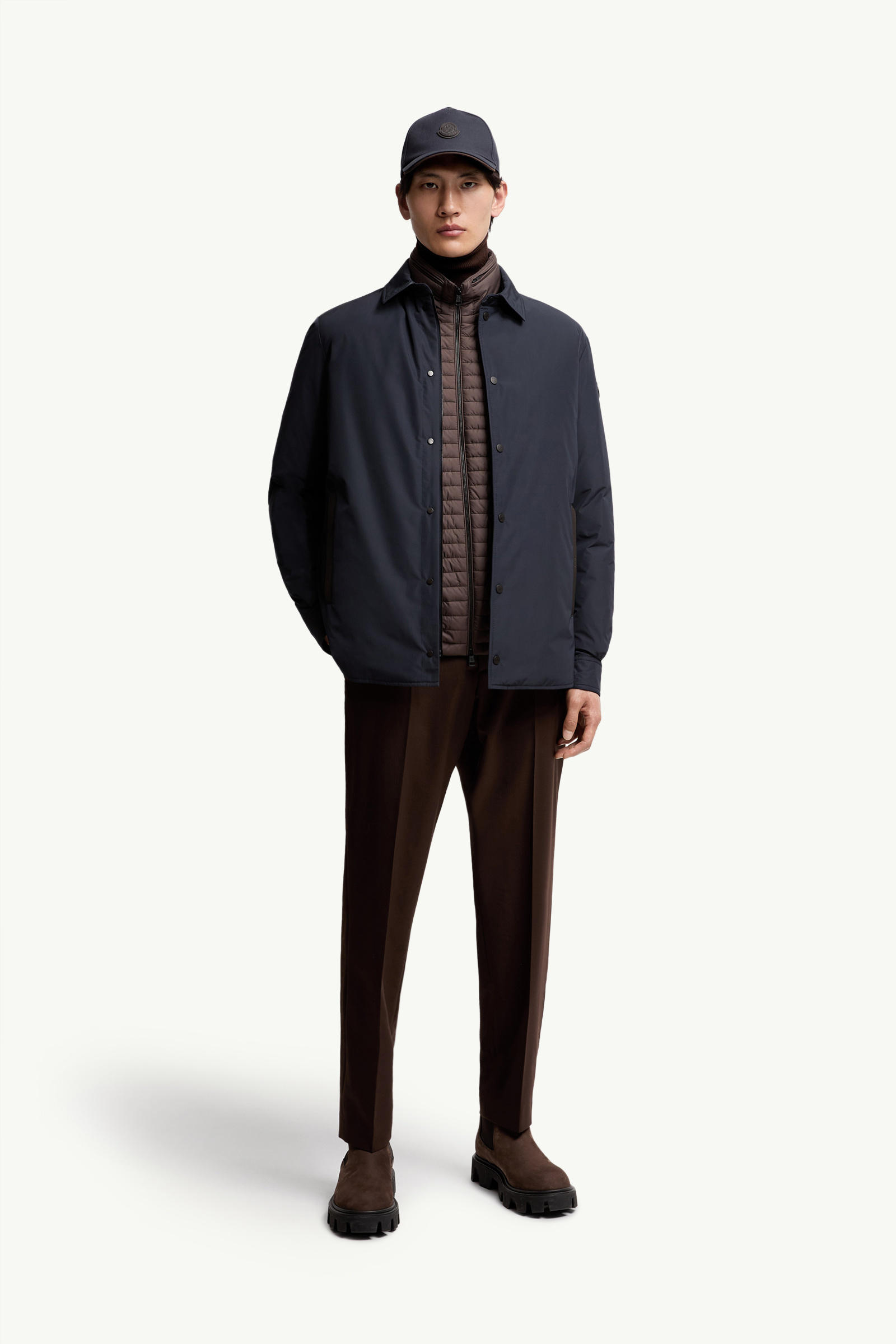 Gascogne Water-Repellent Down Shirt Jacket Men Navy Blue Moncler 0