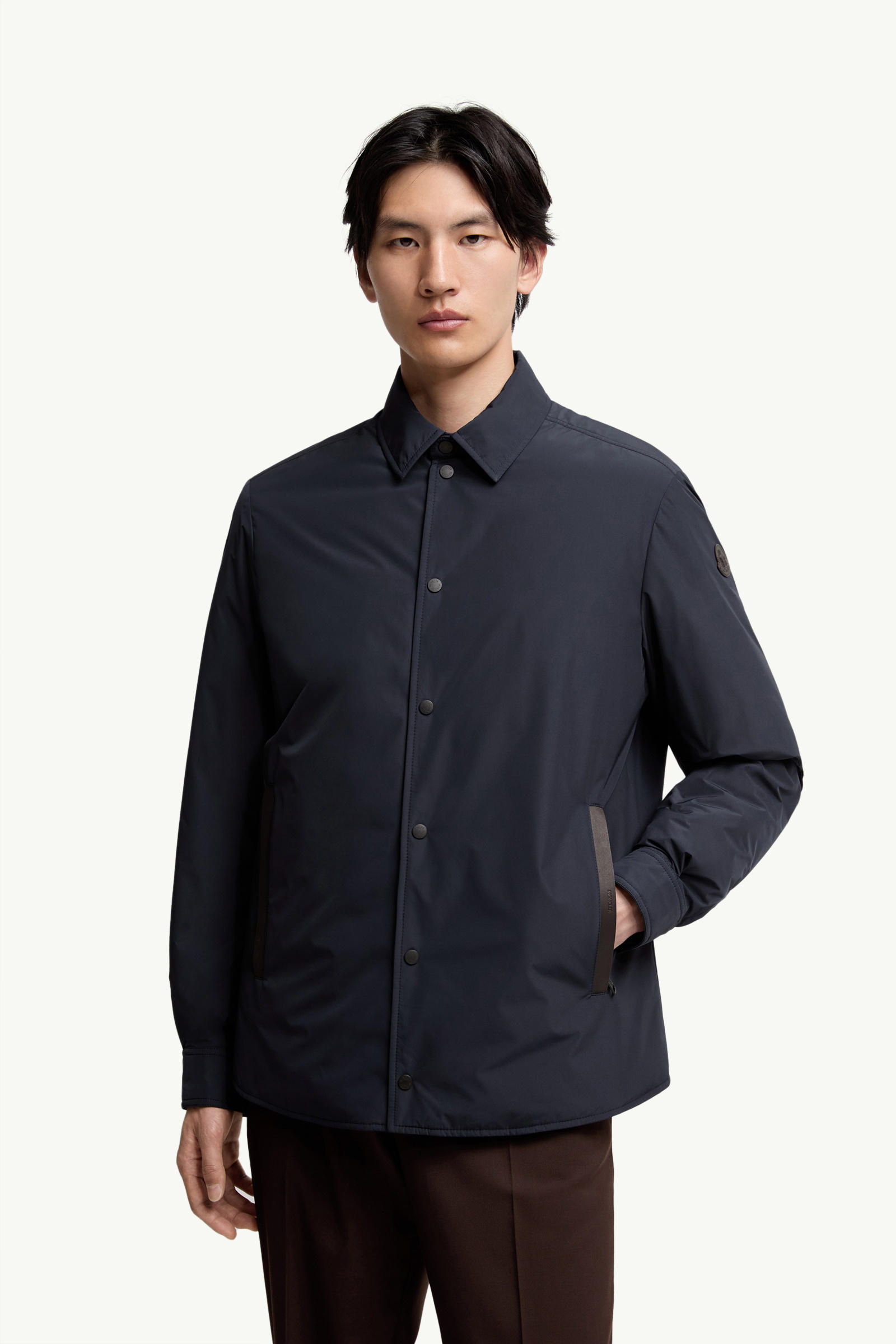 Gascogne Water-Repellent Down Shirt Jacket Men Navy Blue Moncler 3