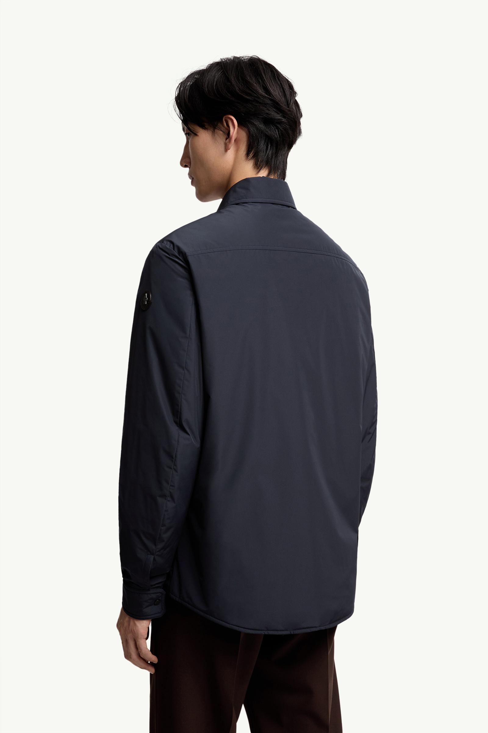 Navy Blue Gascogne Down Shirt Jacket - Short Down Jackets for Men
