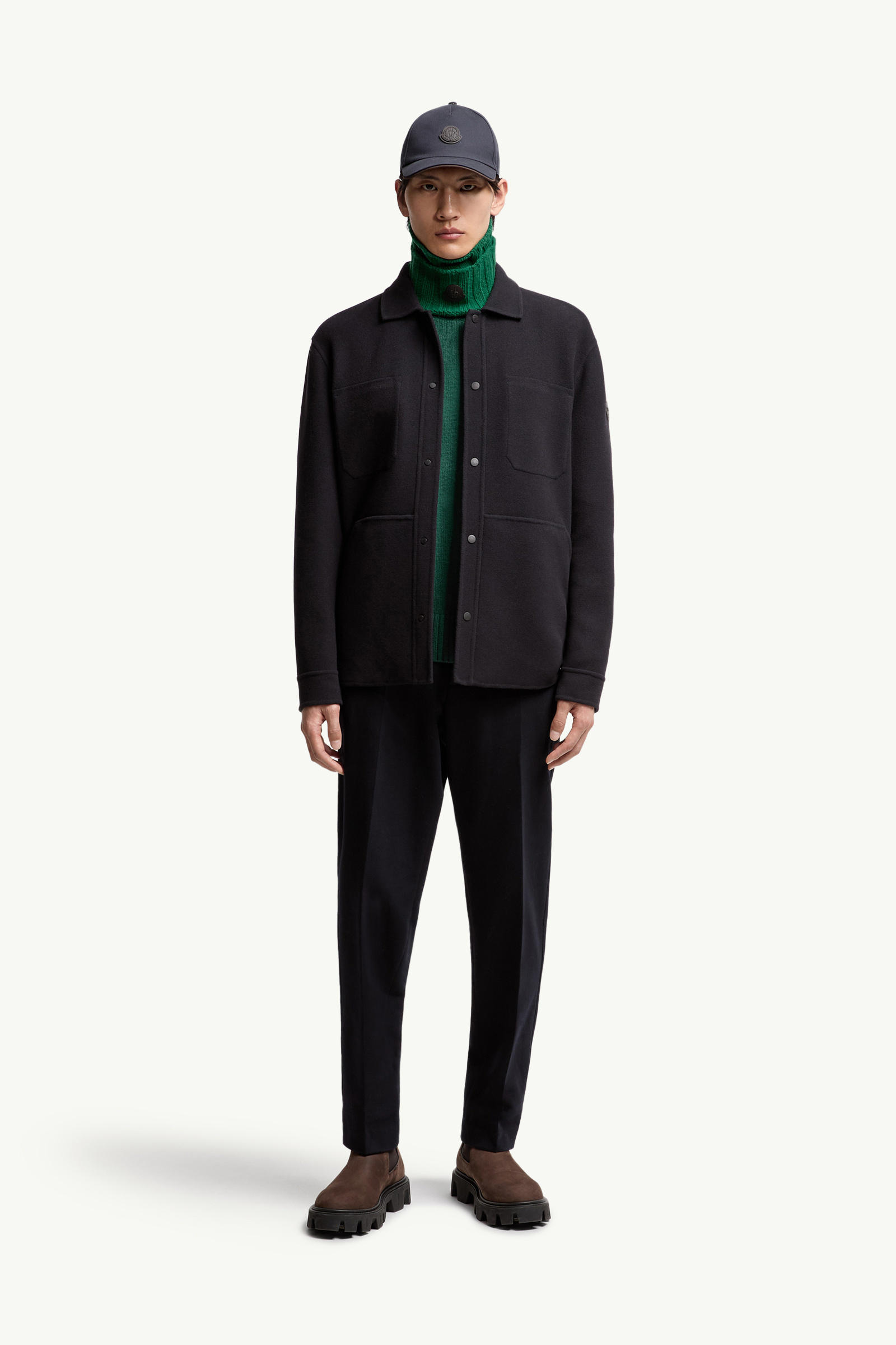 Tagnit Reversible Wool Shirt Jacket Men Navy Blue Moncler 0