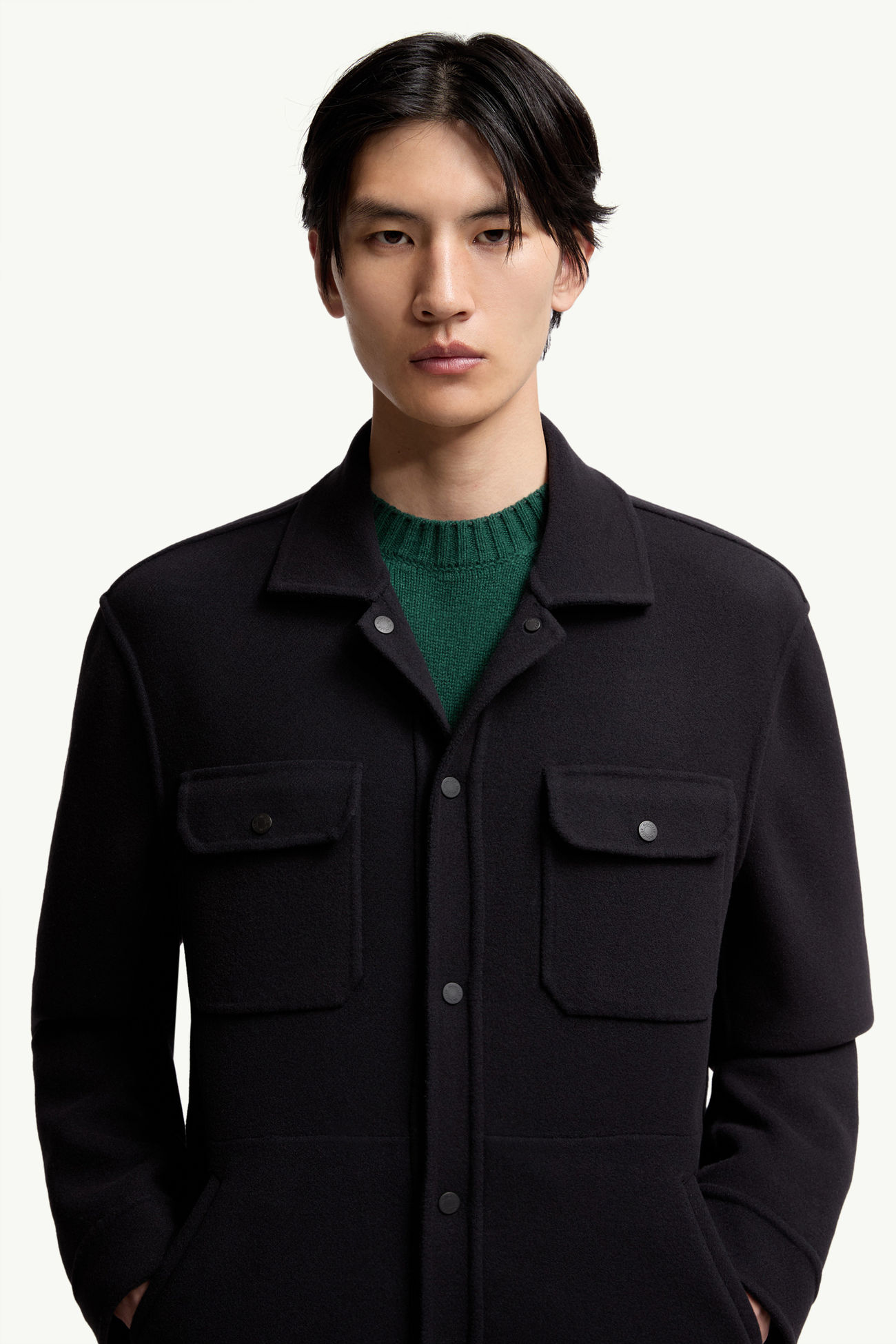 Tagnit Reversible Wool Shirt Jacket Men Navy Blue Moncler 6