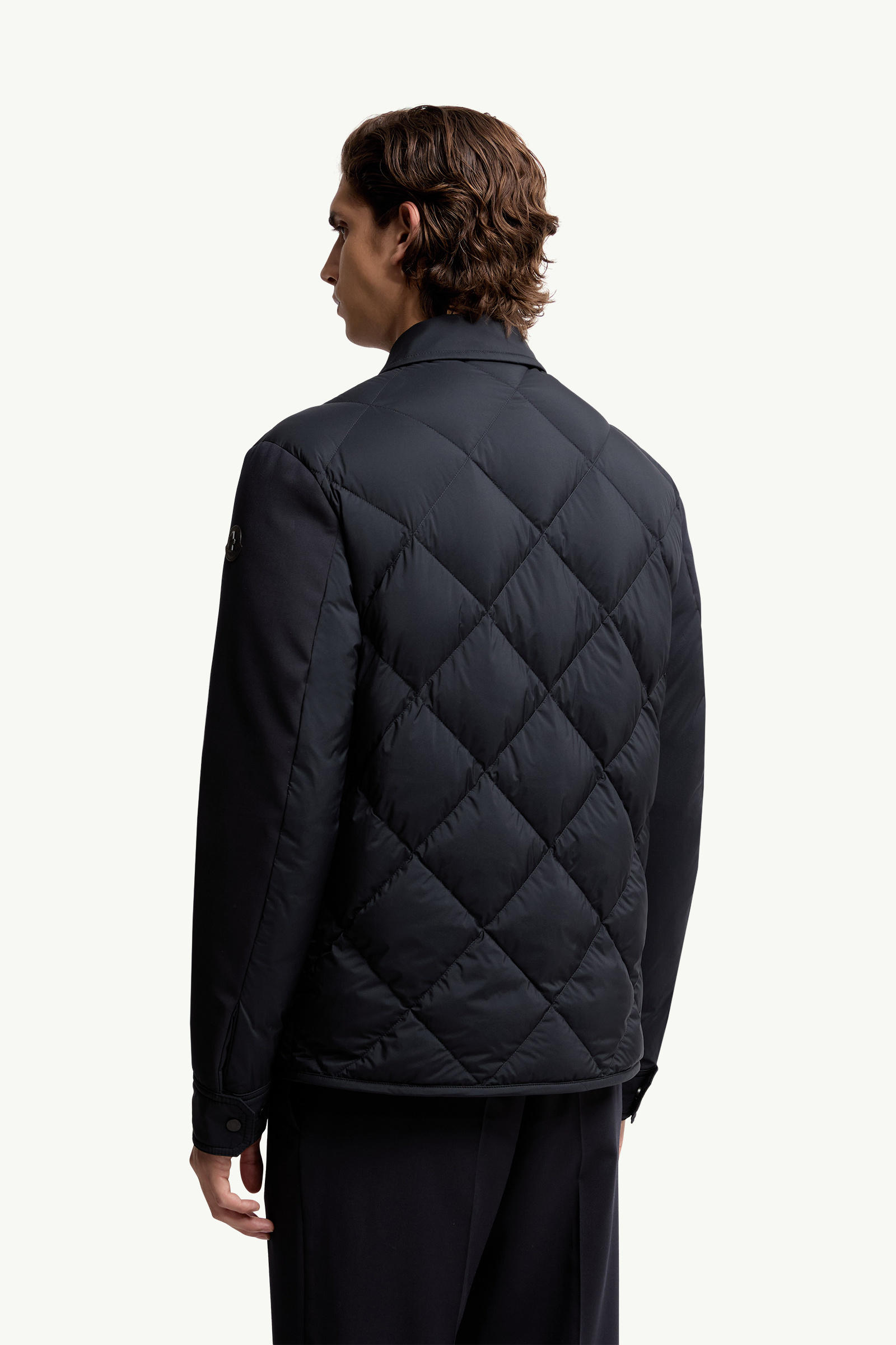Aiguille Diamond-Quilted Down Shirt Jacket Men Blue Moncler 4