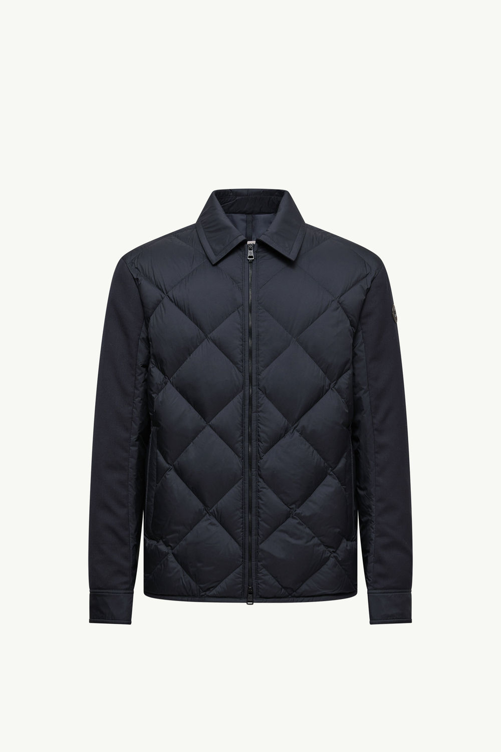 Aiguille Diamond-Quilted Down Shirt Jacket Men Blue Moncler 2