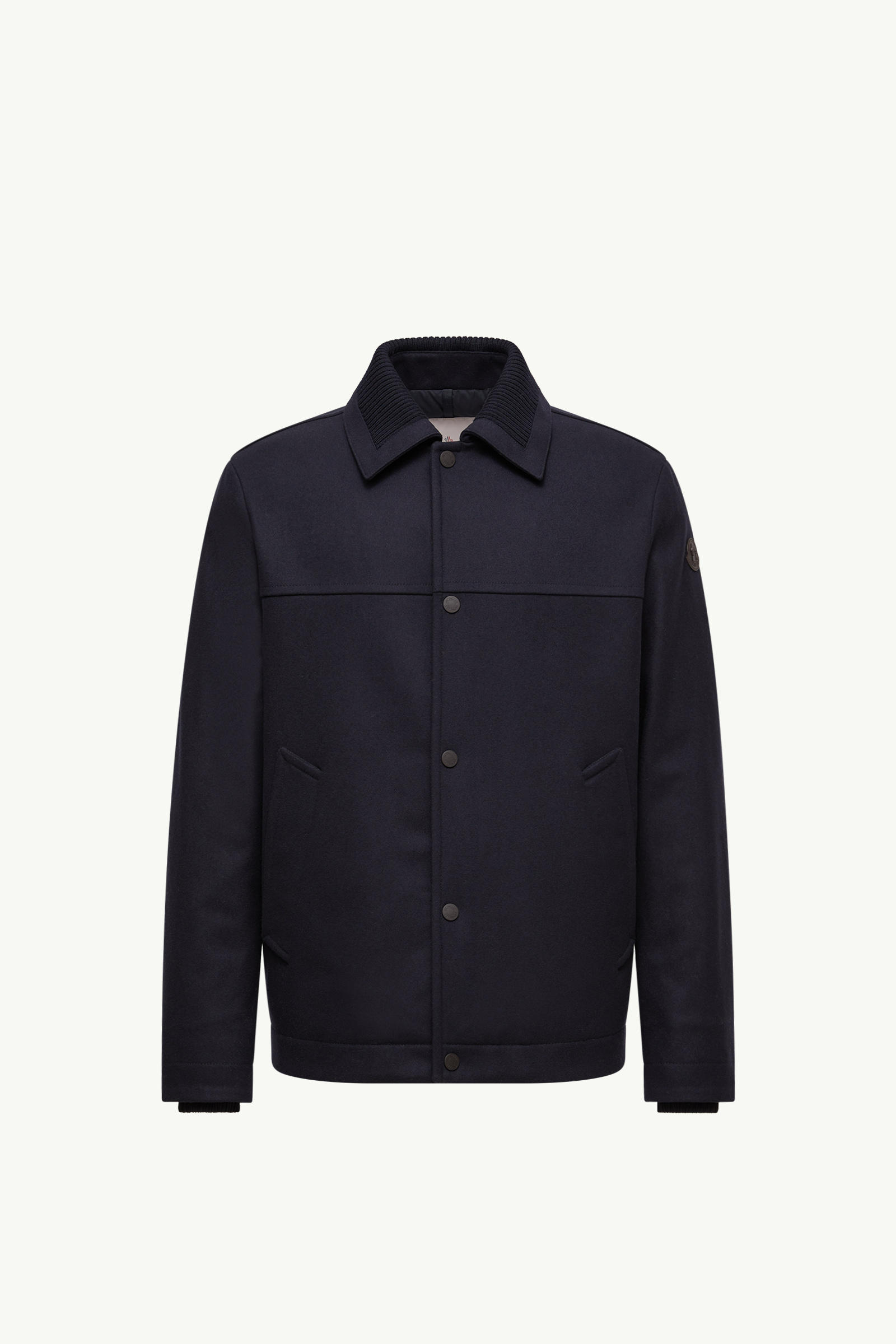 Emilion Wool Blend Hooded Short Down Jacket Men Navy Blue Moncler 2