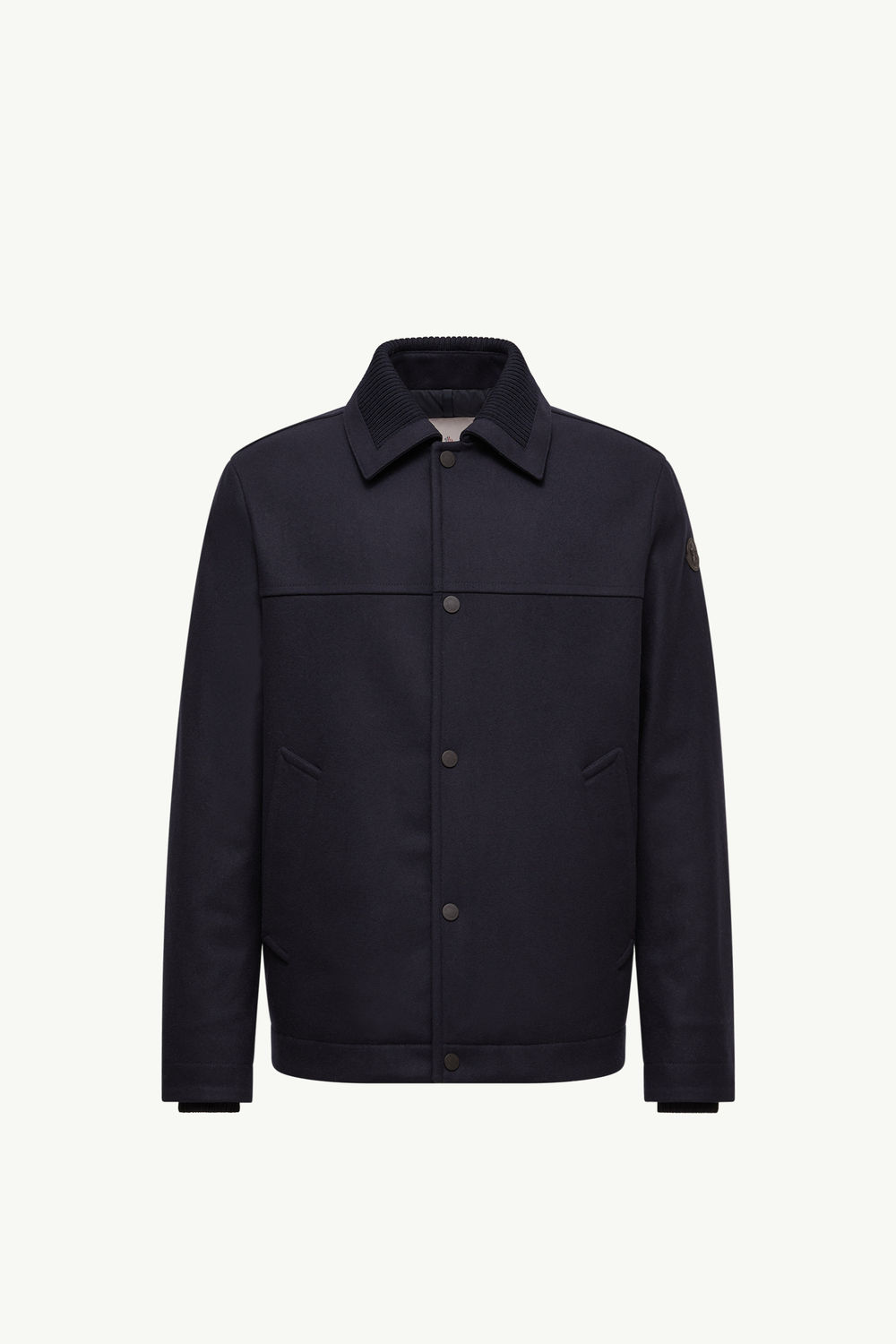 Emilion Wool Blend Shirt Jacket Men Navy Blue Moncler 2