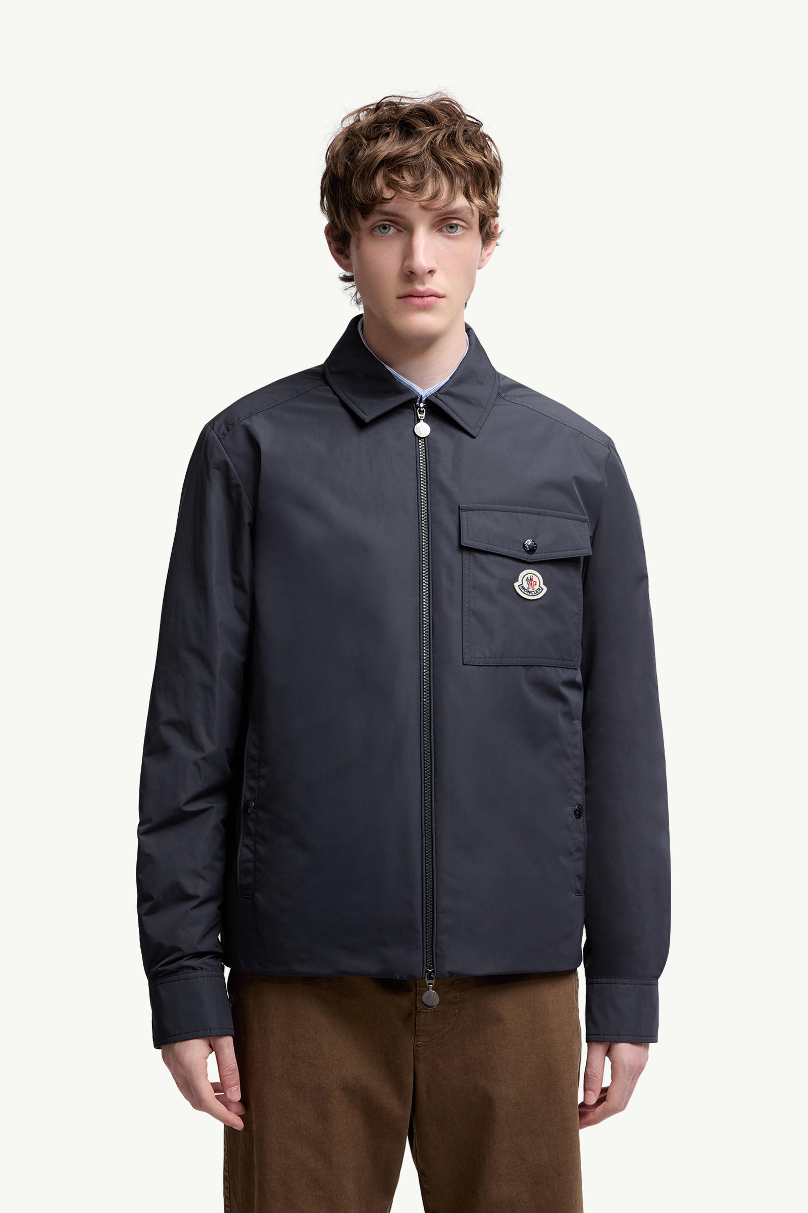 Vigeon Down Shirt Jacket Men Blue Moncler 3